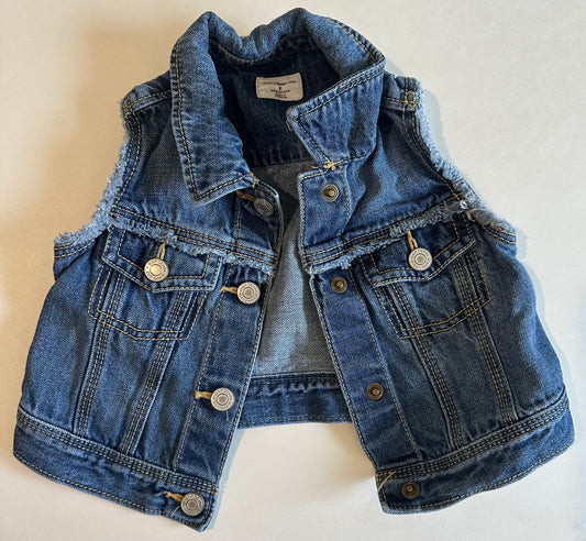 Baby Gap, Denim Vest with Fraying Details - Size 2