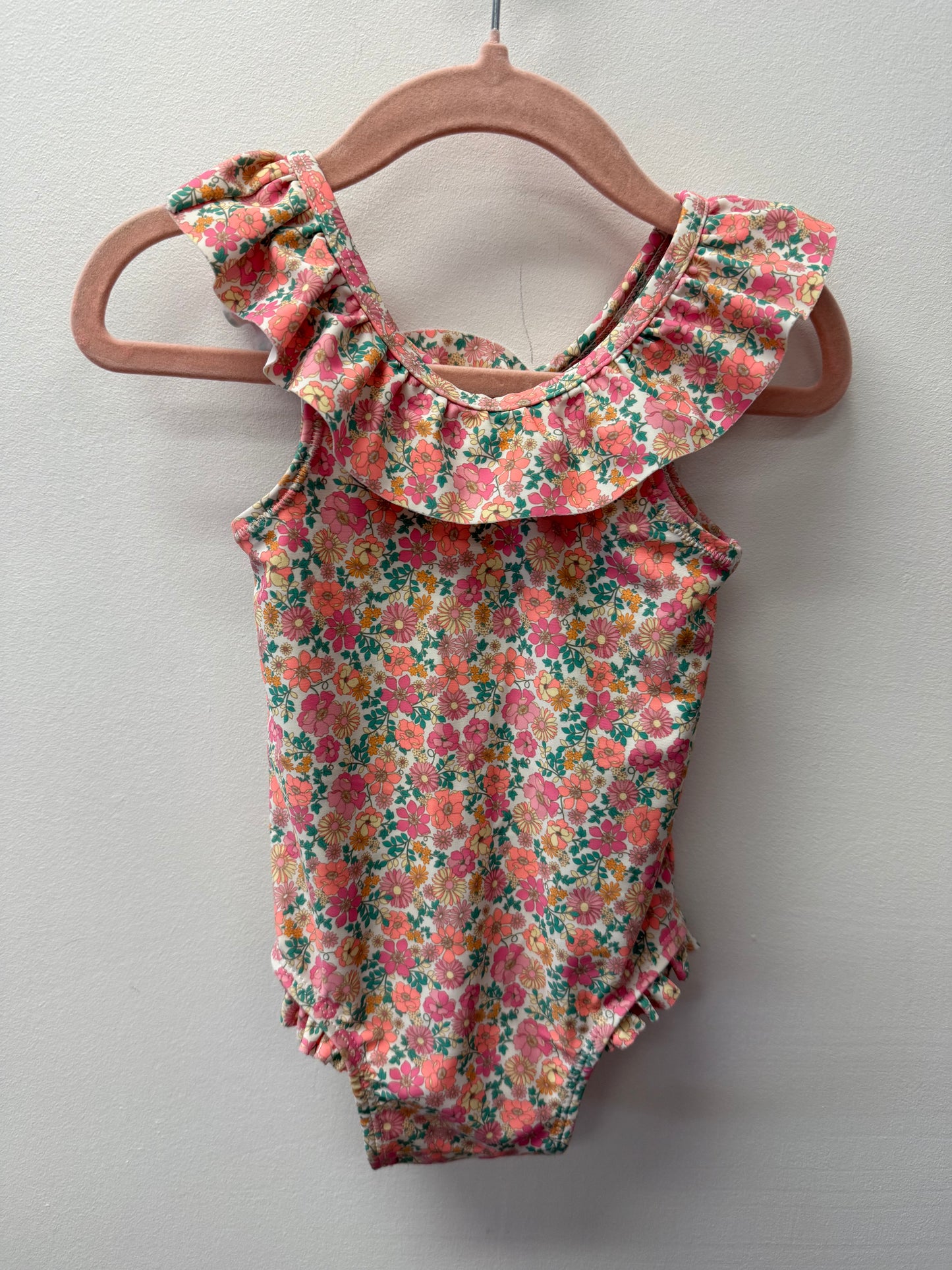 OLD NAVY FLORAL BATHING SUIT SIZE 12-18M