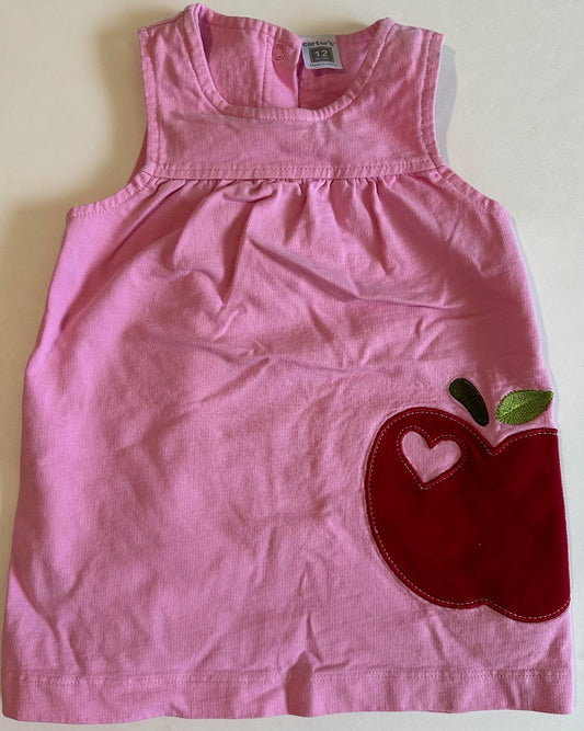 Carter's, Pink Sleeveless Apple Dress - 12 Months