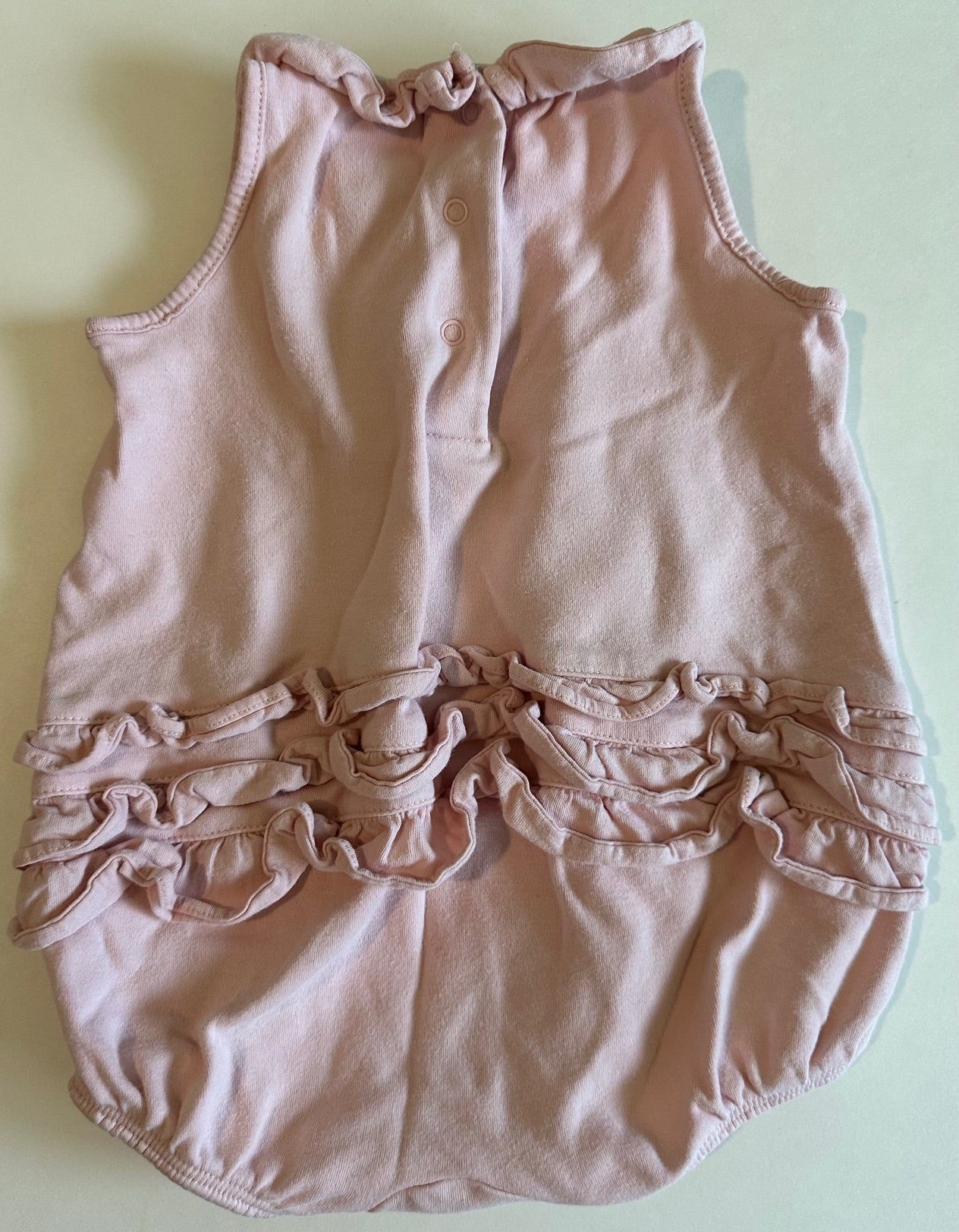 Ralph Lauren, Pink Romper with Ruffly Bum - 9 Months