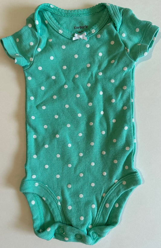 Carter's, Teal Polka-Dot Onesie - Newborn