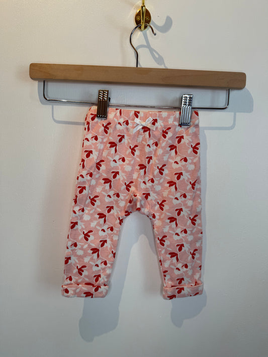 CATHERINE MALANDRINO PINK FLORAL PANTS 6-9M