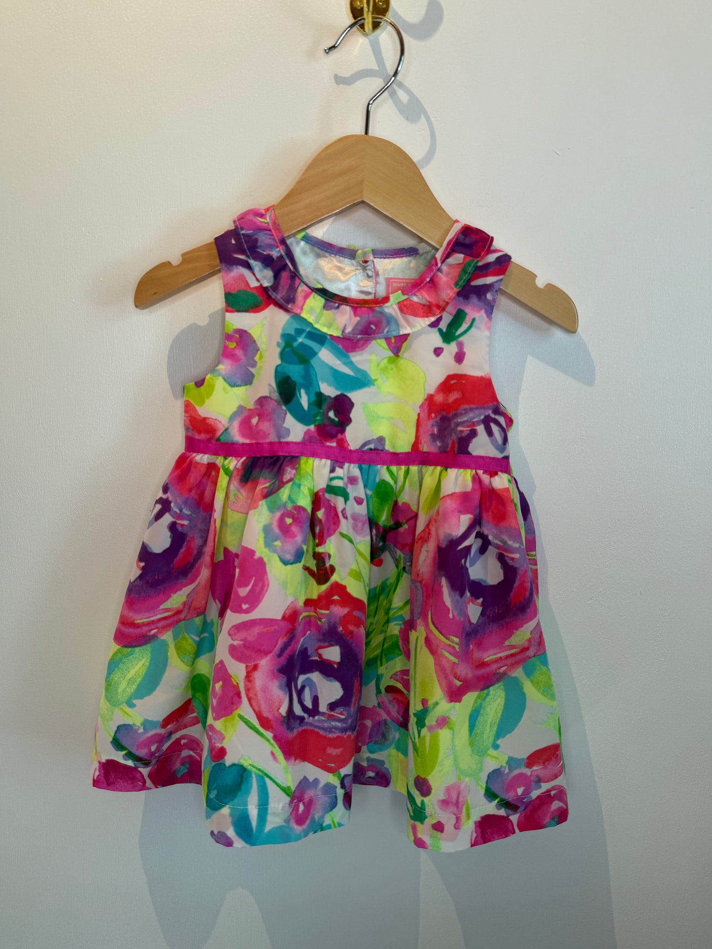 CHILDRENS PLACE PINK & GREEN DRESS 12-18M