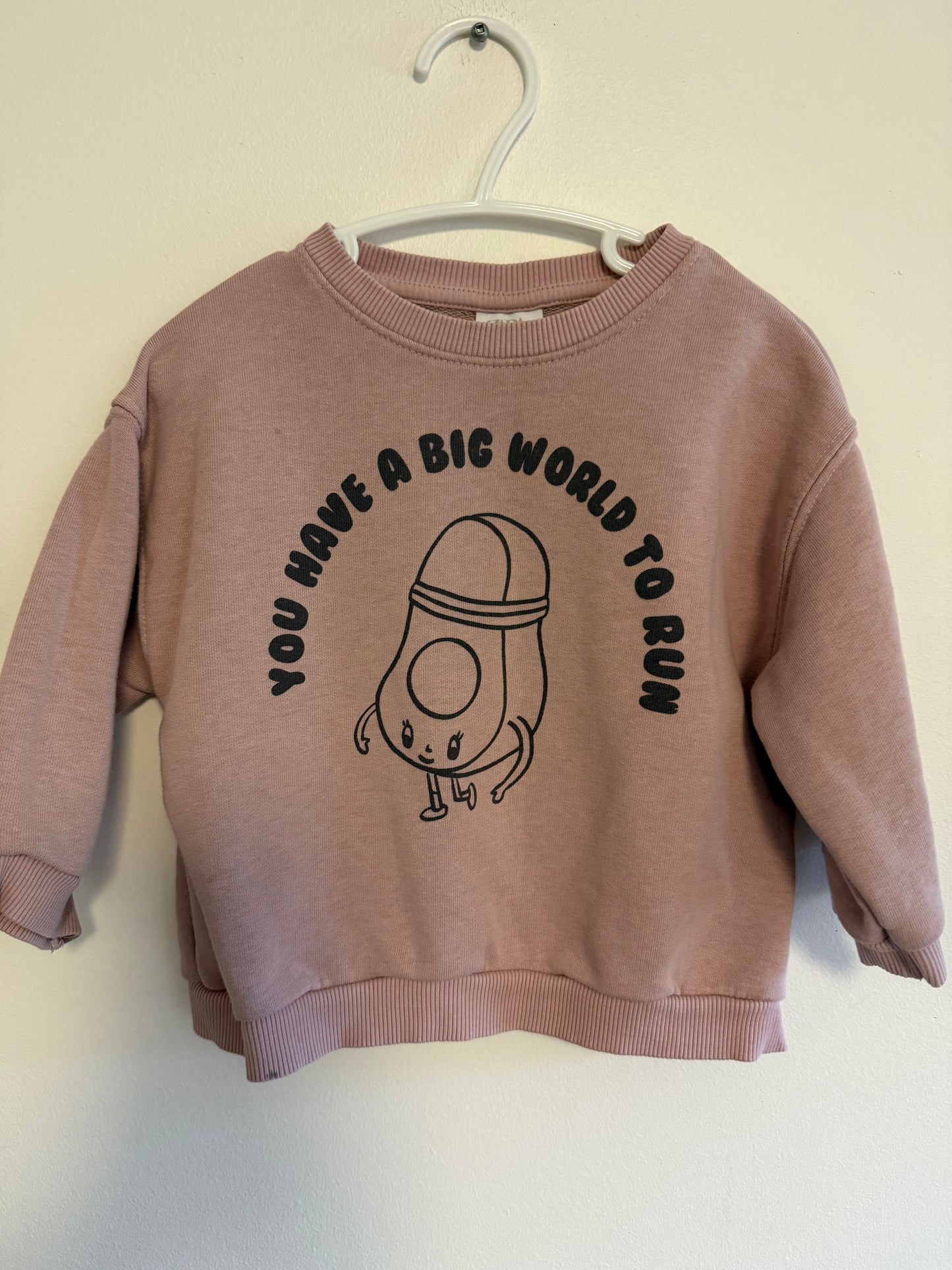 ZARA OVERSIZED AVOCADO CREW SIZE 12-18M