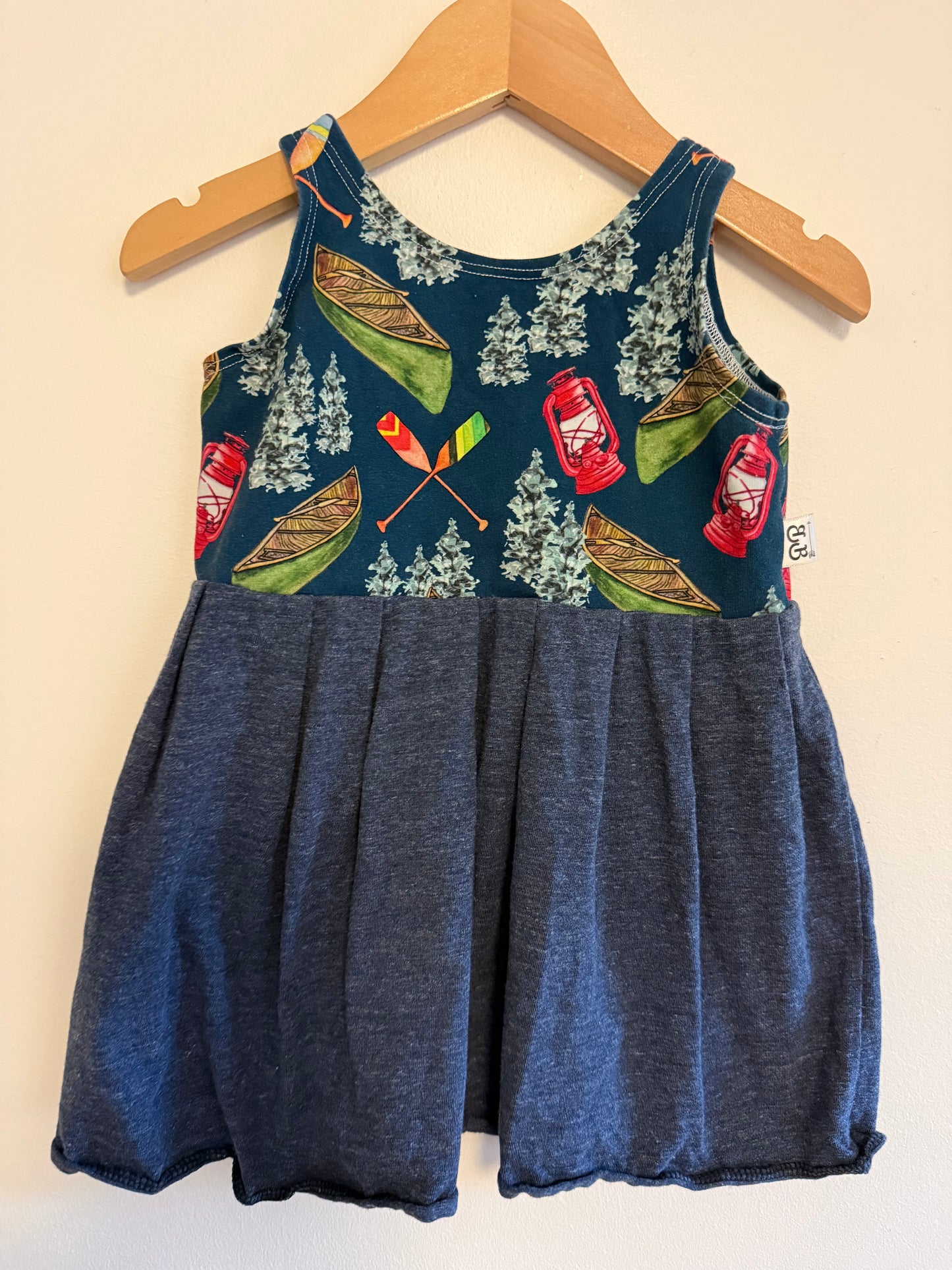 HANDSEWN B&B CAMPING DRESS SIZE 6-18M