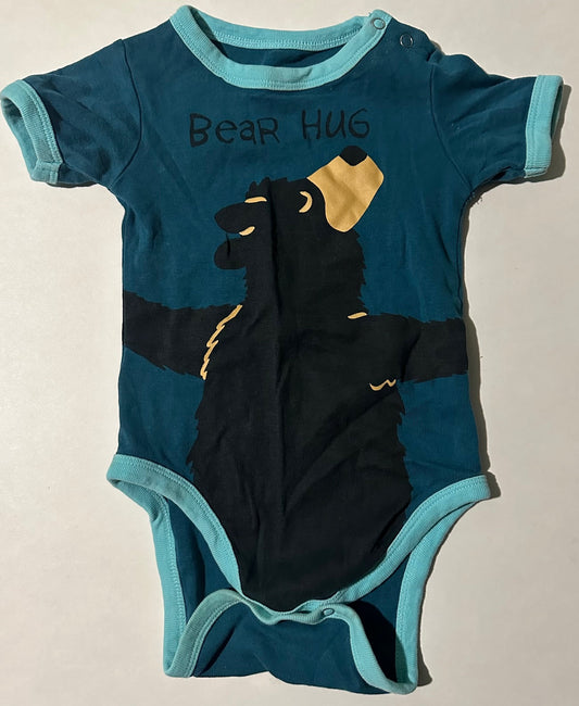 Lazy One, Teal "Bear Hug" Onesie - 12 Months