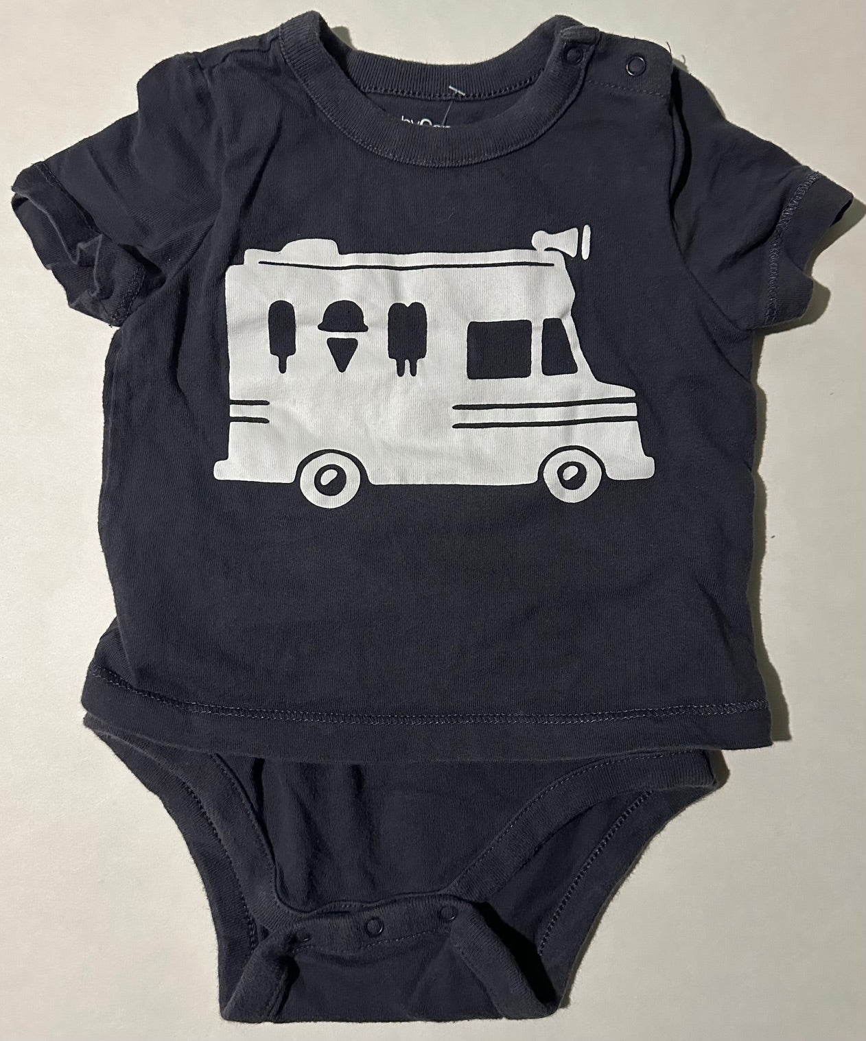 Baby Gap, Dark Blue "I Scream" Ice Cream Truck Onesie Shirt - 6-12 Months