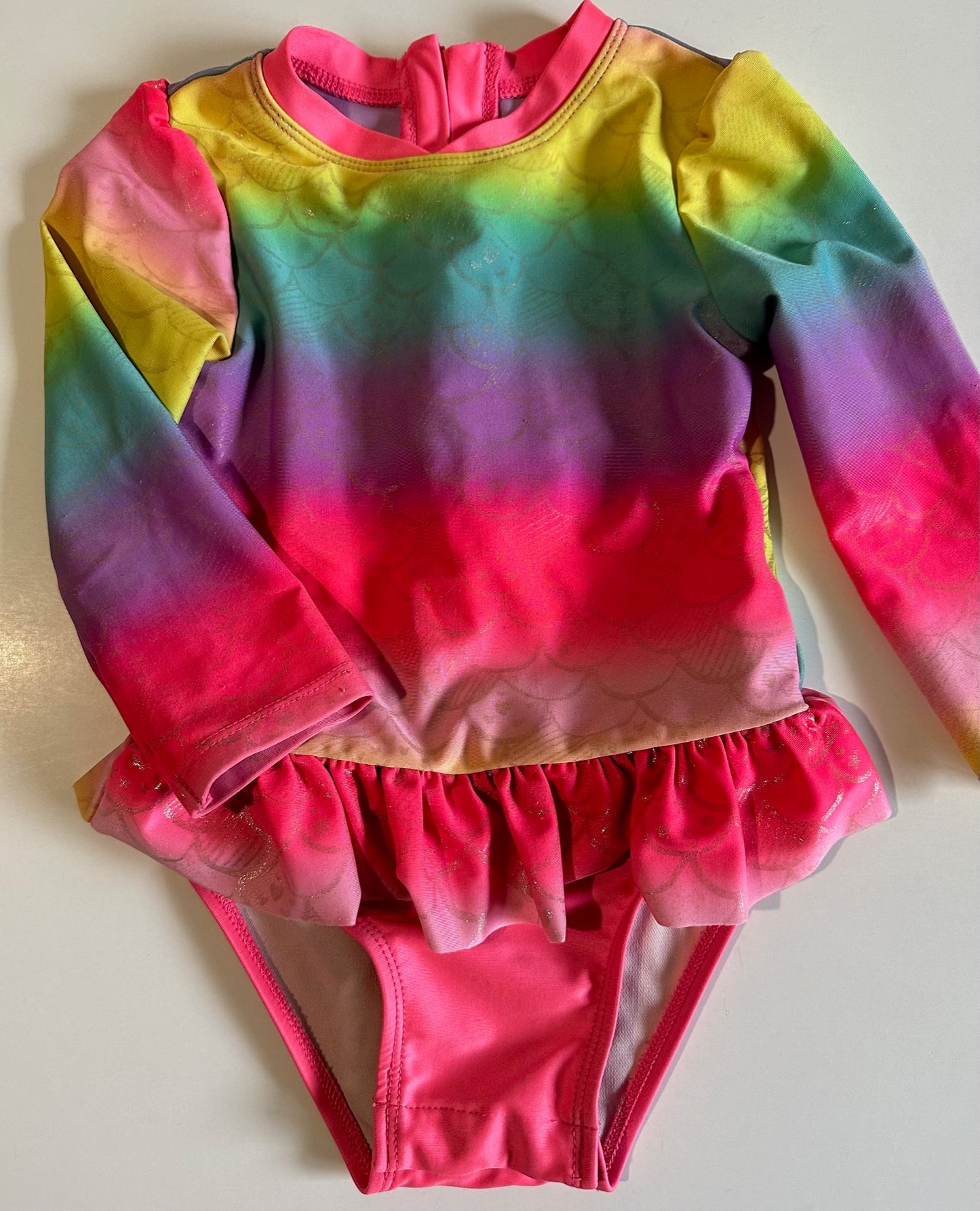 Cat & Jack, OnePiece Rainbow Bathing Suit Size 2T Linen for Littles
