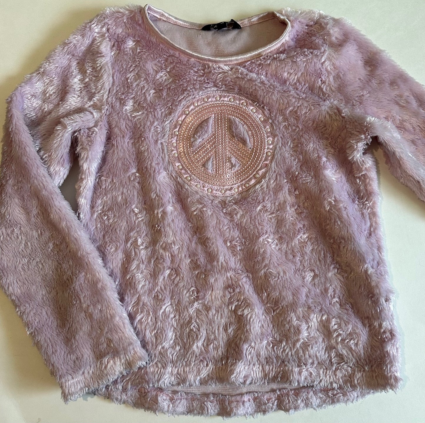 George, Soft Pale Purple Peace Sign Shirt - Size Small (7-8)