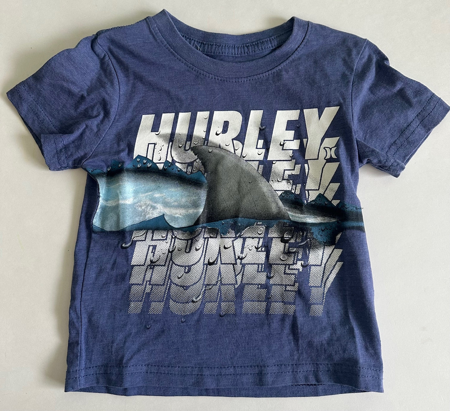 Hurley, Blue Shark T-Shirt - Size 1-2Y