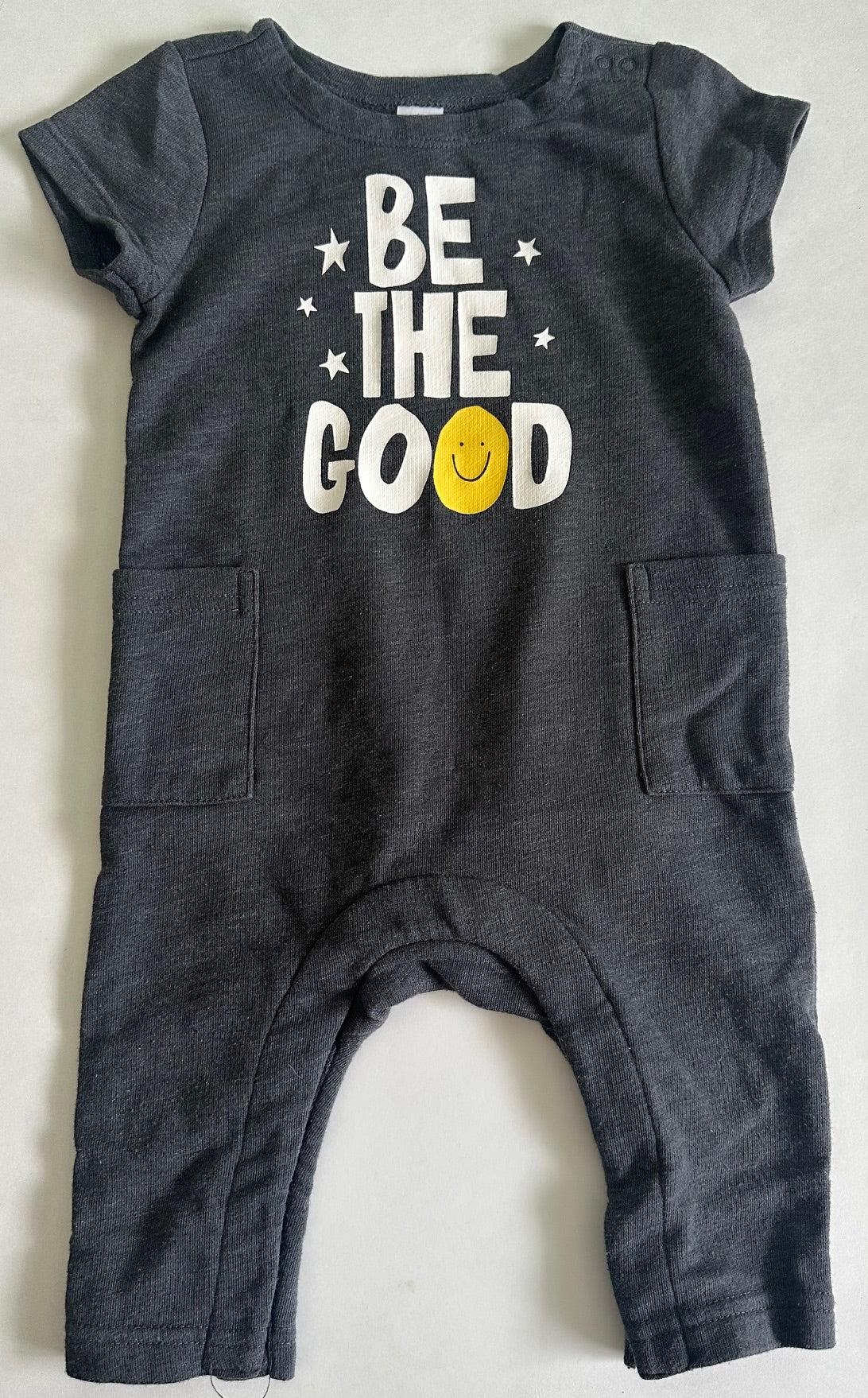 Old Navy, Grey "Be the Good" Romper - 6-12 Months