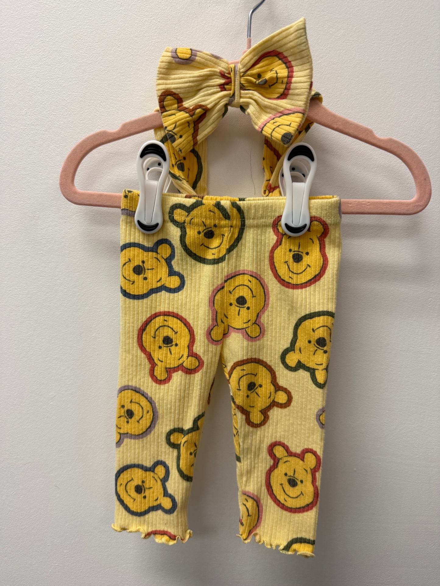 DISNEY WINNIE THE POOH PANTS & BOW SIZE 0-3M