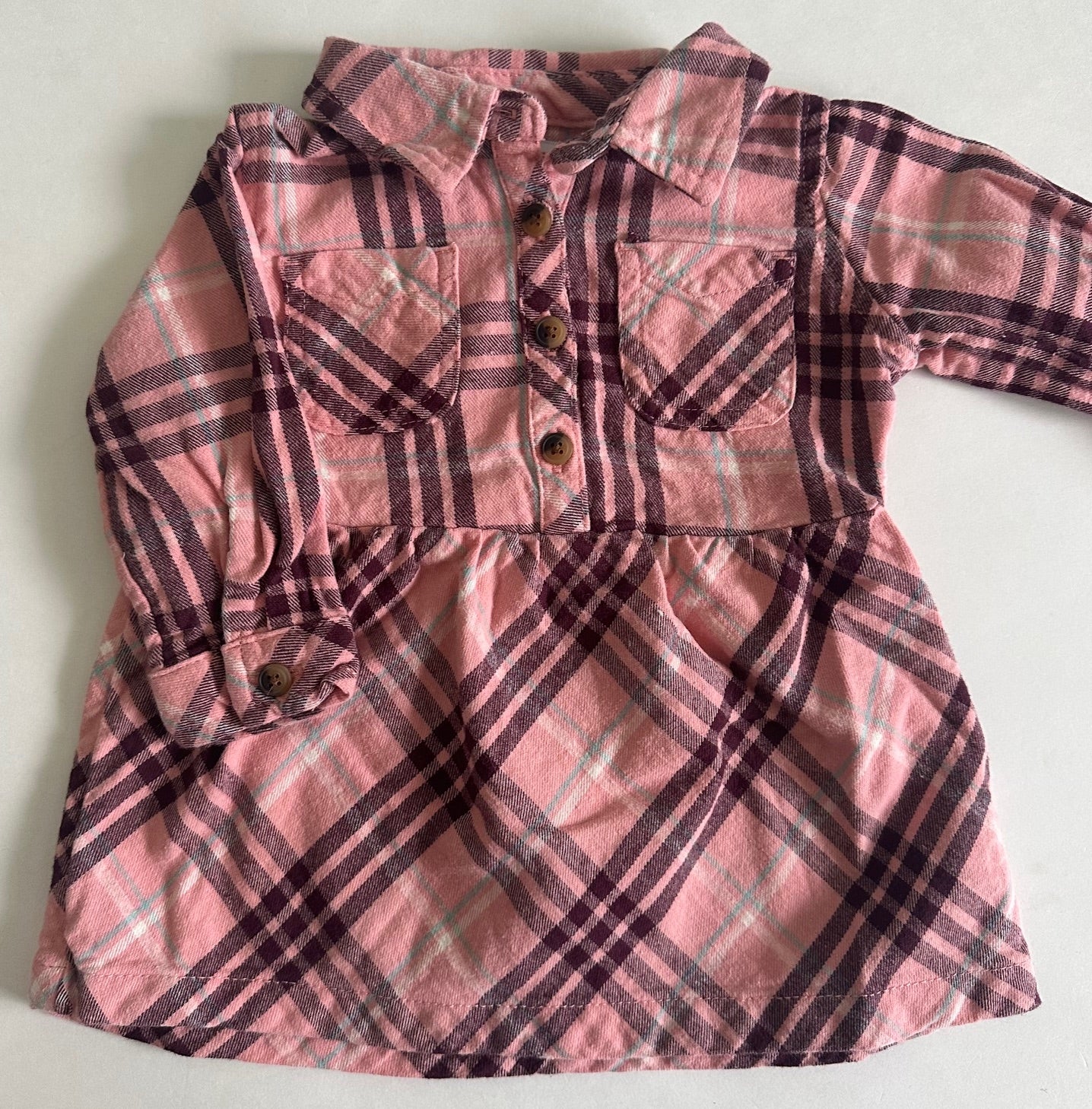 Joe Fresh, Pink Plaid Dress - 3-6 Months