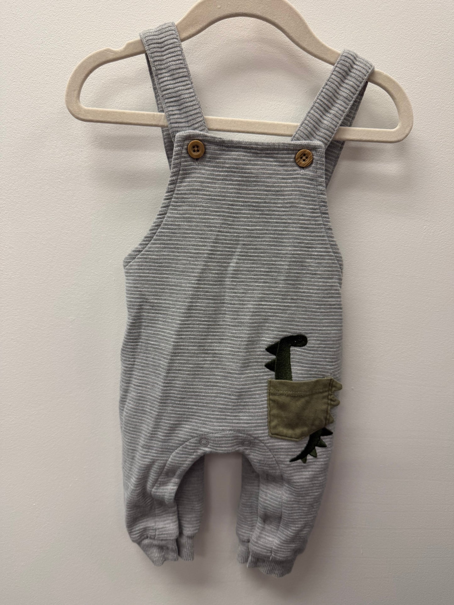 PL BABY DINO OVERALLS SIZE 6M