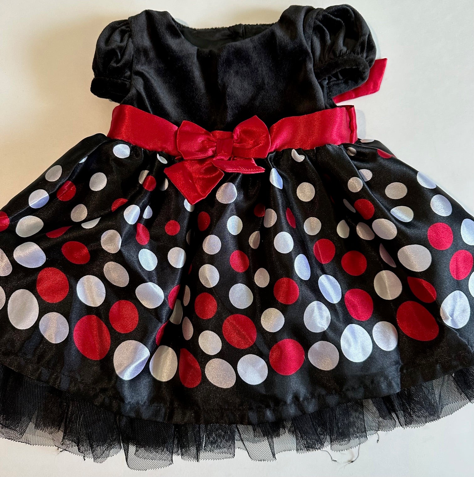 George Black Red and White Dress and Headband Set 3 6 Months Linen for Littles