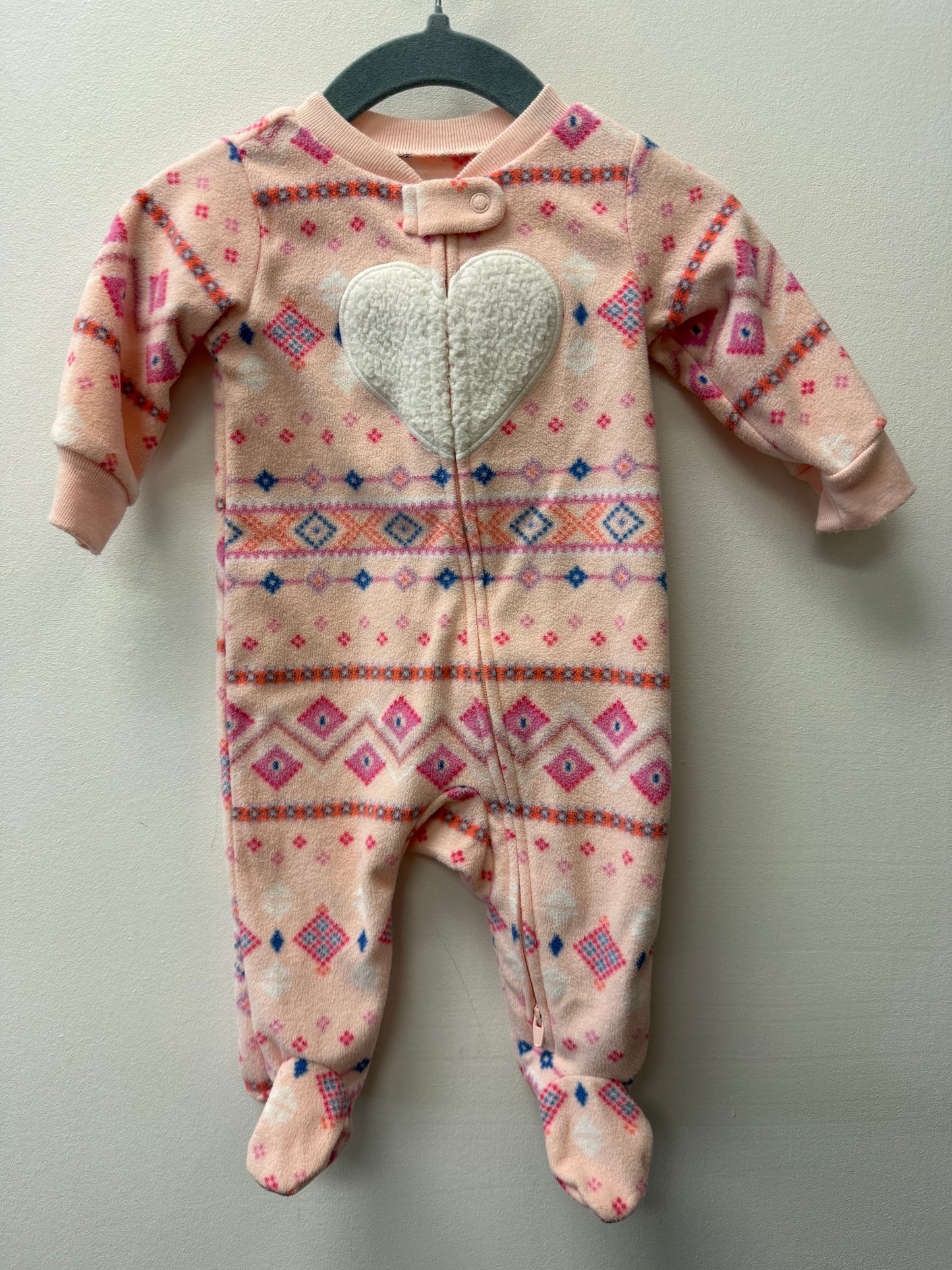 CARTERS FLEECE HEART SLEEPER SIZE 3M