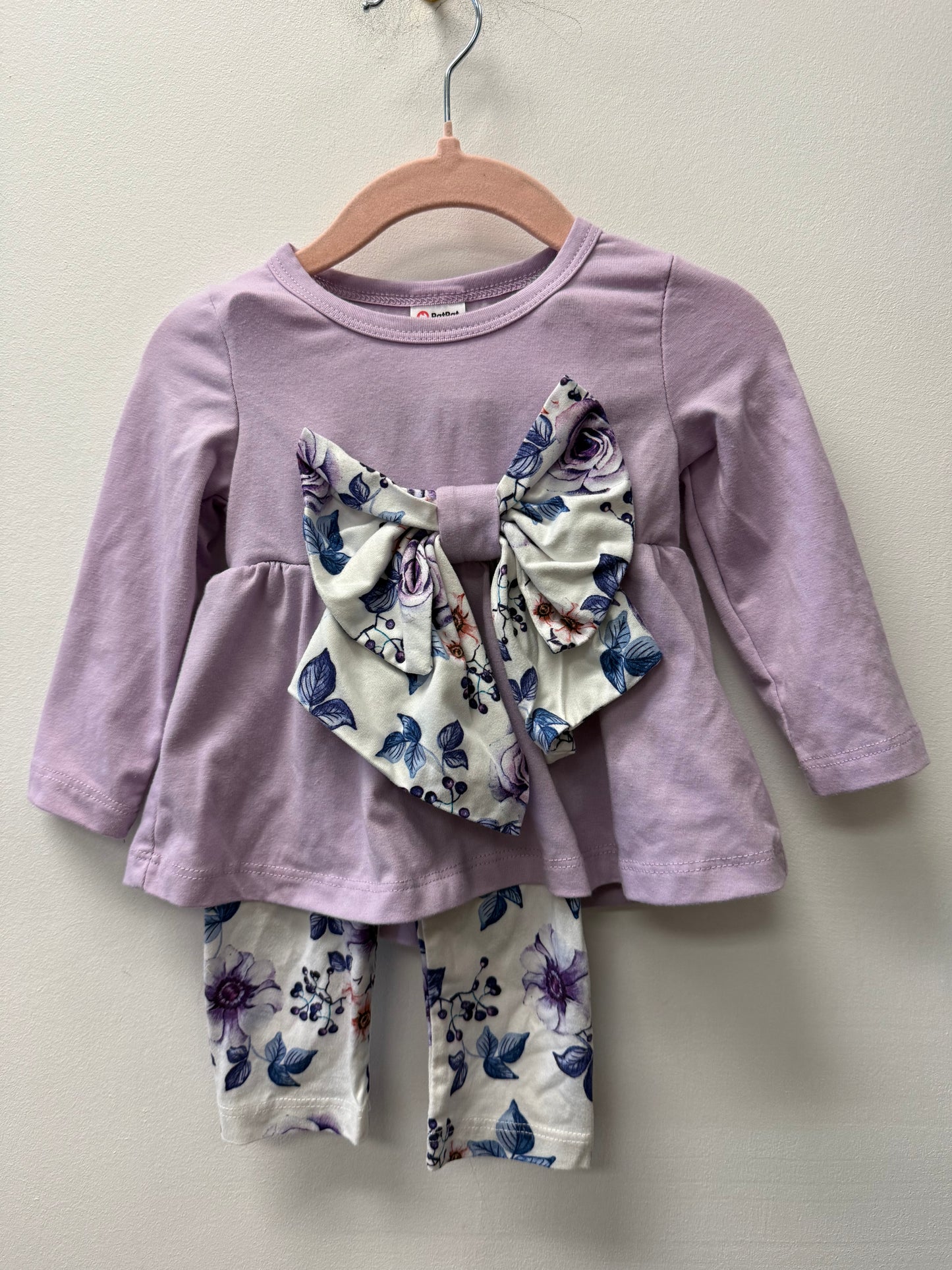 FLORAL BOW OUTFIT SIZE 6-9M