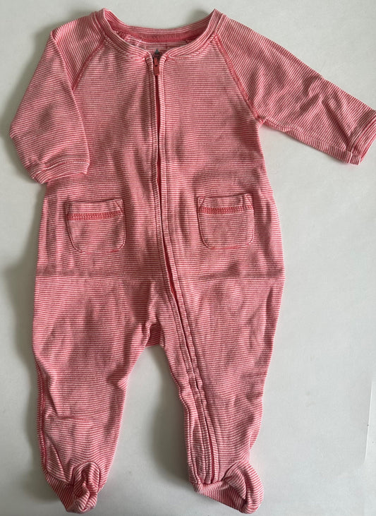 Baby Gap, Striped Sleeper with Pockets - 0-3 Months