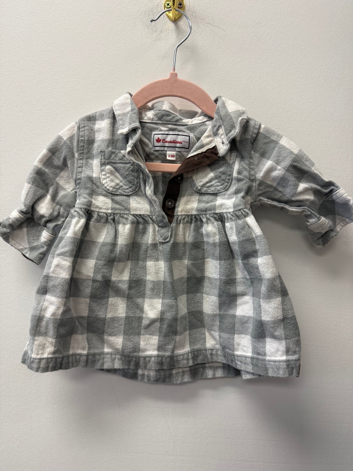 CANADIANA PLAID DRESS SIZE 3-6M