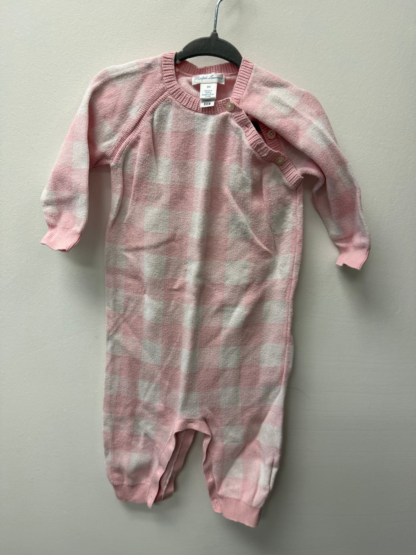 RALPH LAUREN CHECKERED ONE PIECE SIZE 9M