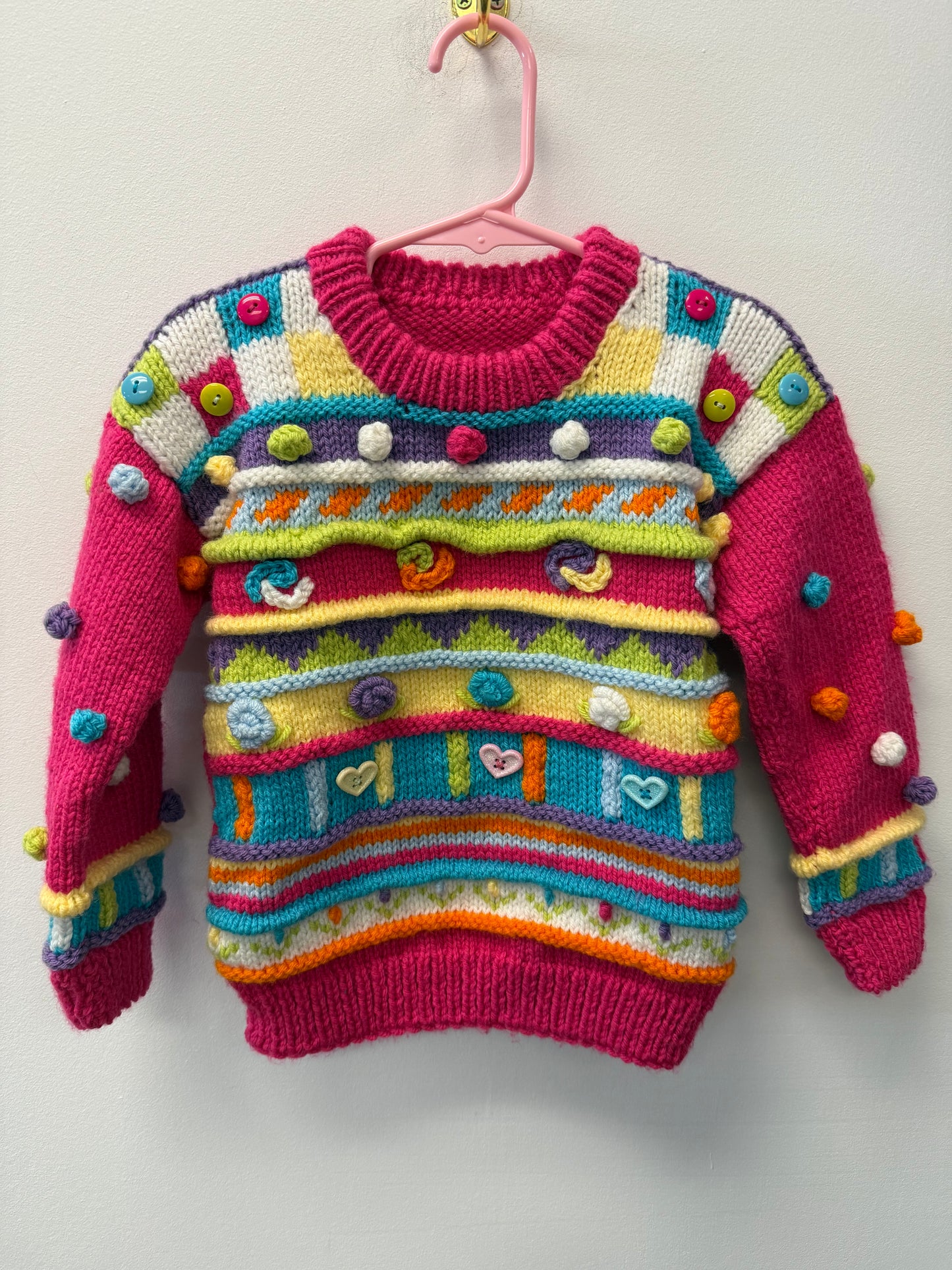 HAND KNIT SWEATER SIZE 3-4