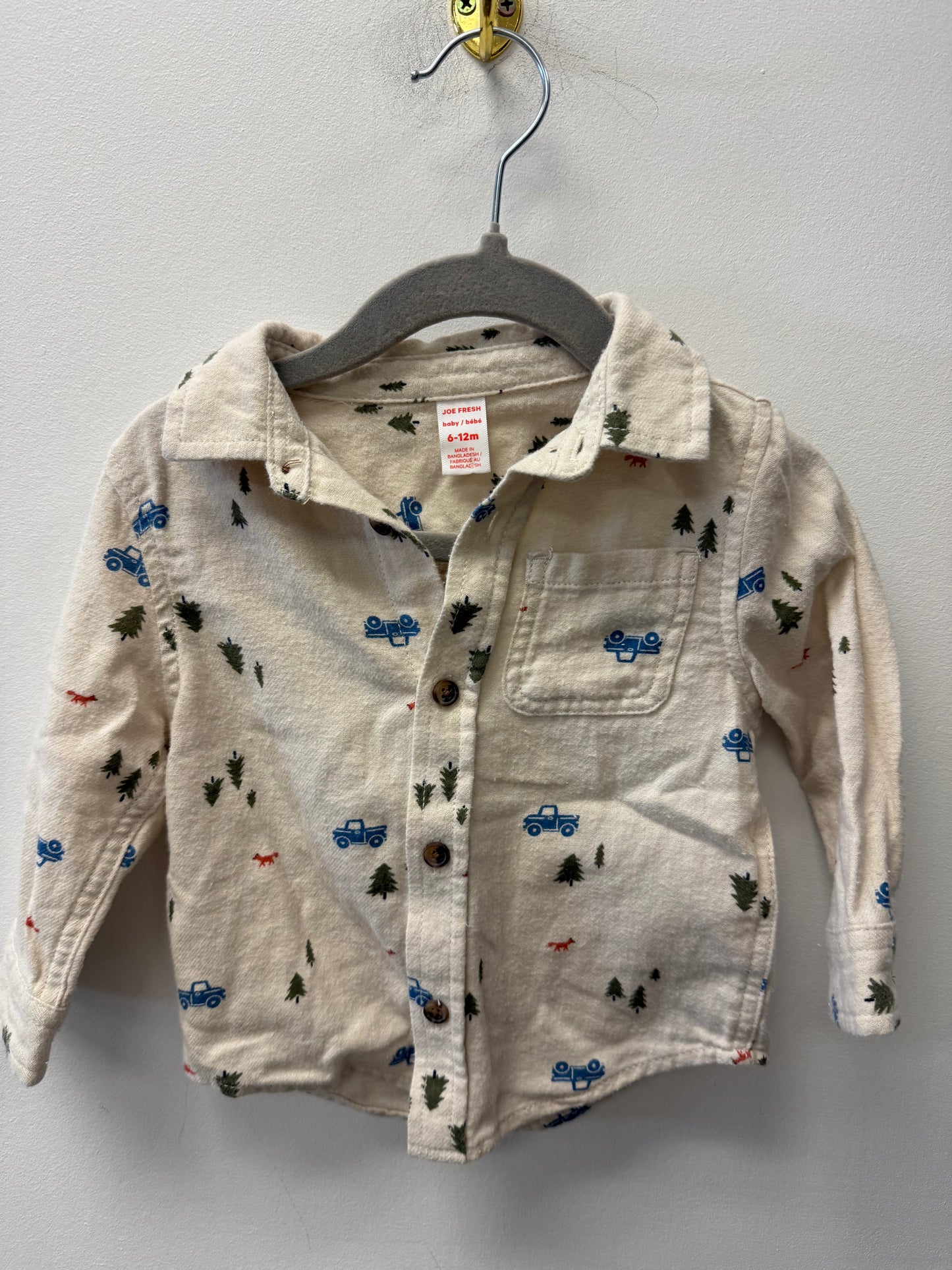 JOE FRESH FOREST BUTTON UP SIZE 6-12M