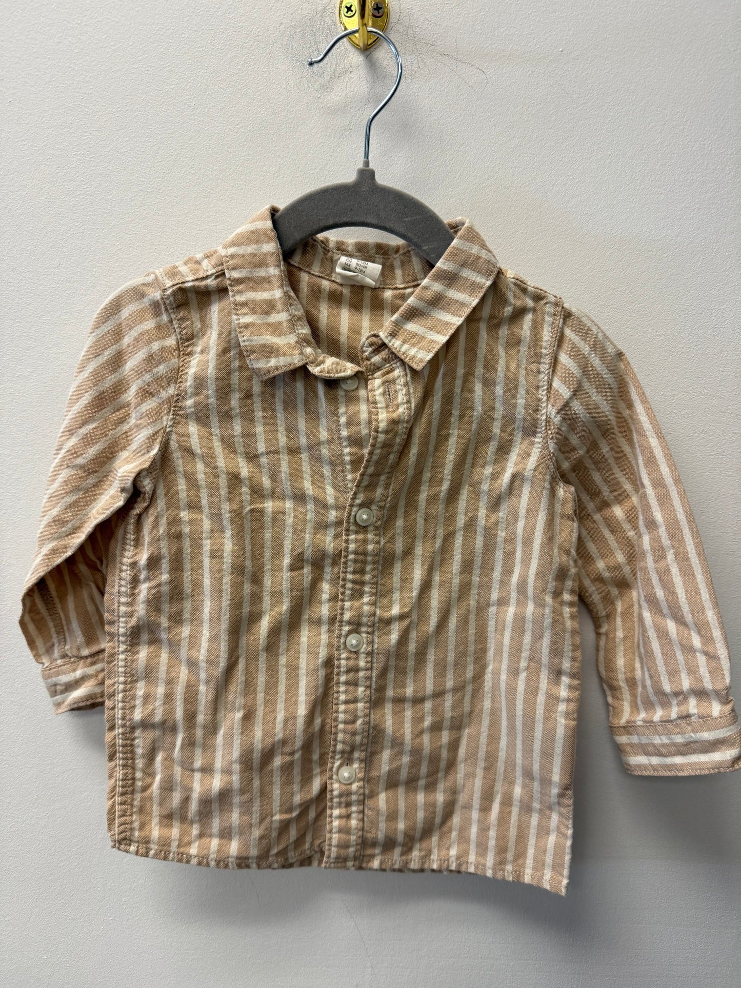 H&M STRIPPED BUTTON UP SIZE 12M