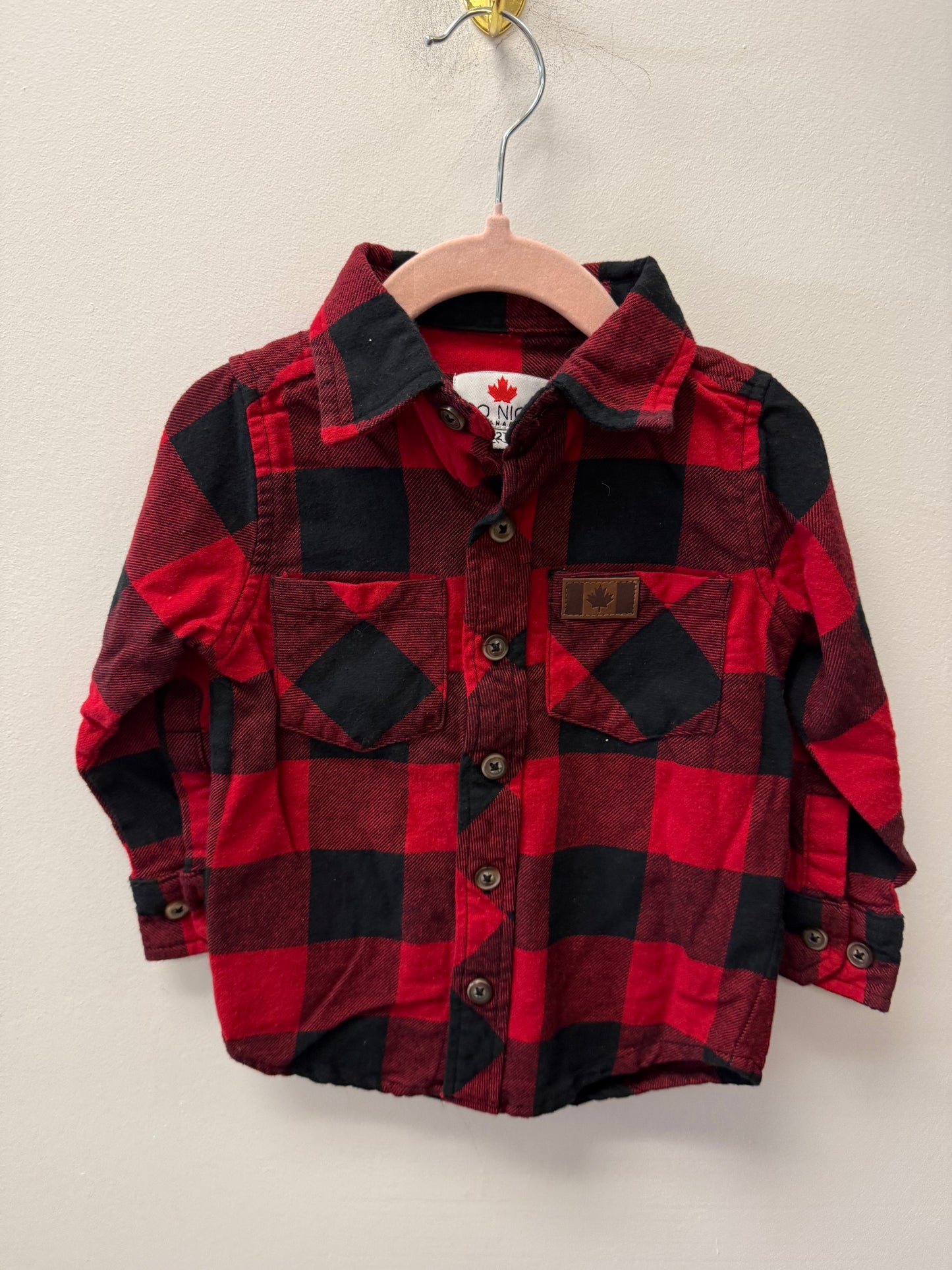 SO NICE CANADA RED PLAID SIZE 2T