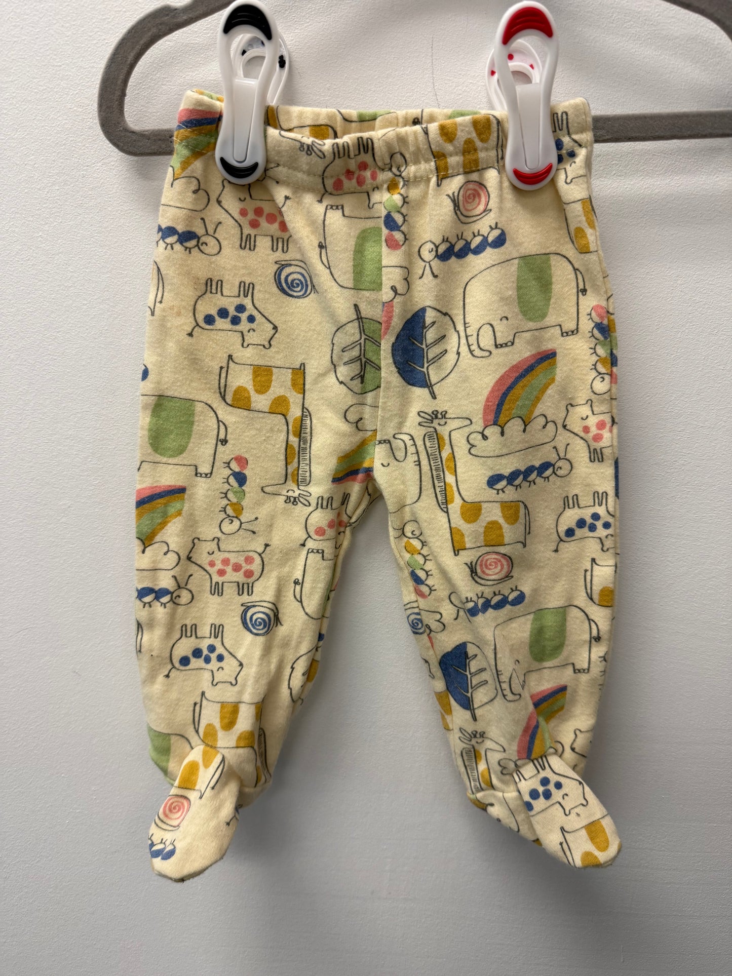 BABY MODE FOOTED ANIMAL PANTS SIZE 3-6M