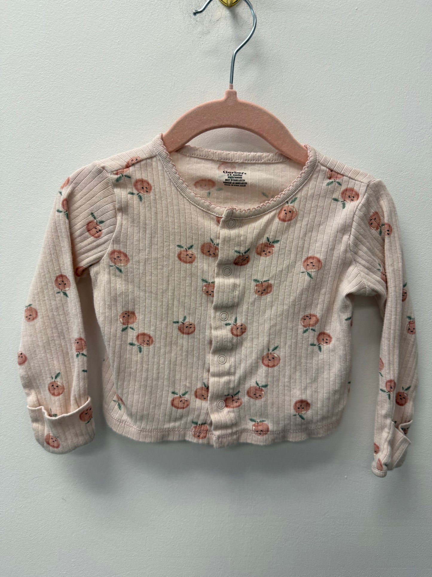 GERBER PEACH SWEATER SIZE 3-6M