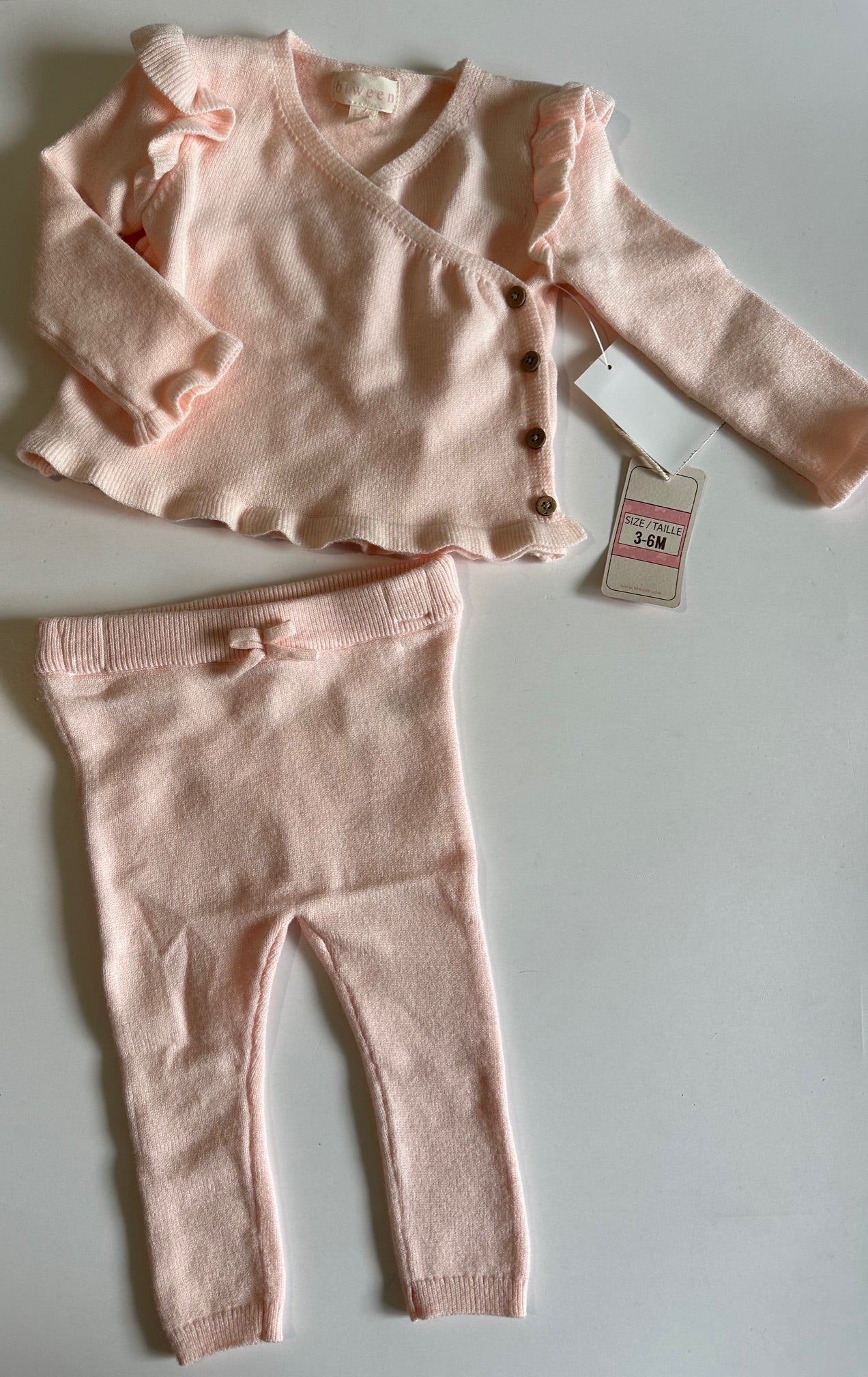 *New* Btween, Pink Sweater and Knit Pants - 3-6 Months