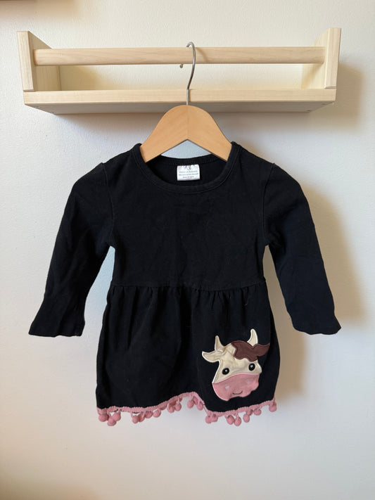 BLACK COW DRESS 12M