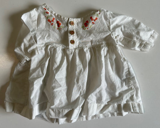 Carter's, White Top with Flower Details - 3 Months