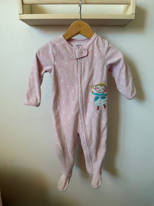 CARTERS PINK MONKEY SLEEPER 9M