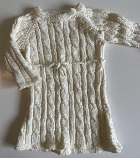 Old Navy, Ivory Sweater Dress - 0-3 Months