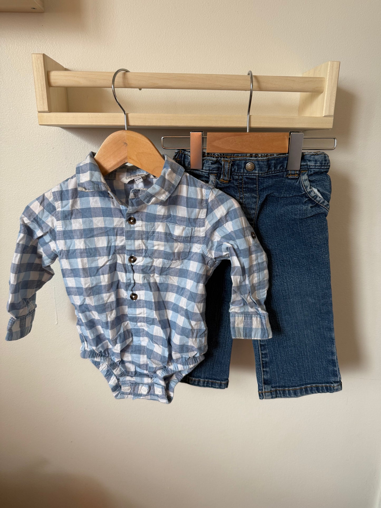 GEORGE PLAID & JEANS 6-12M