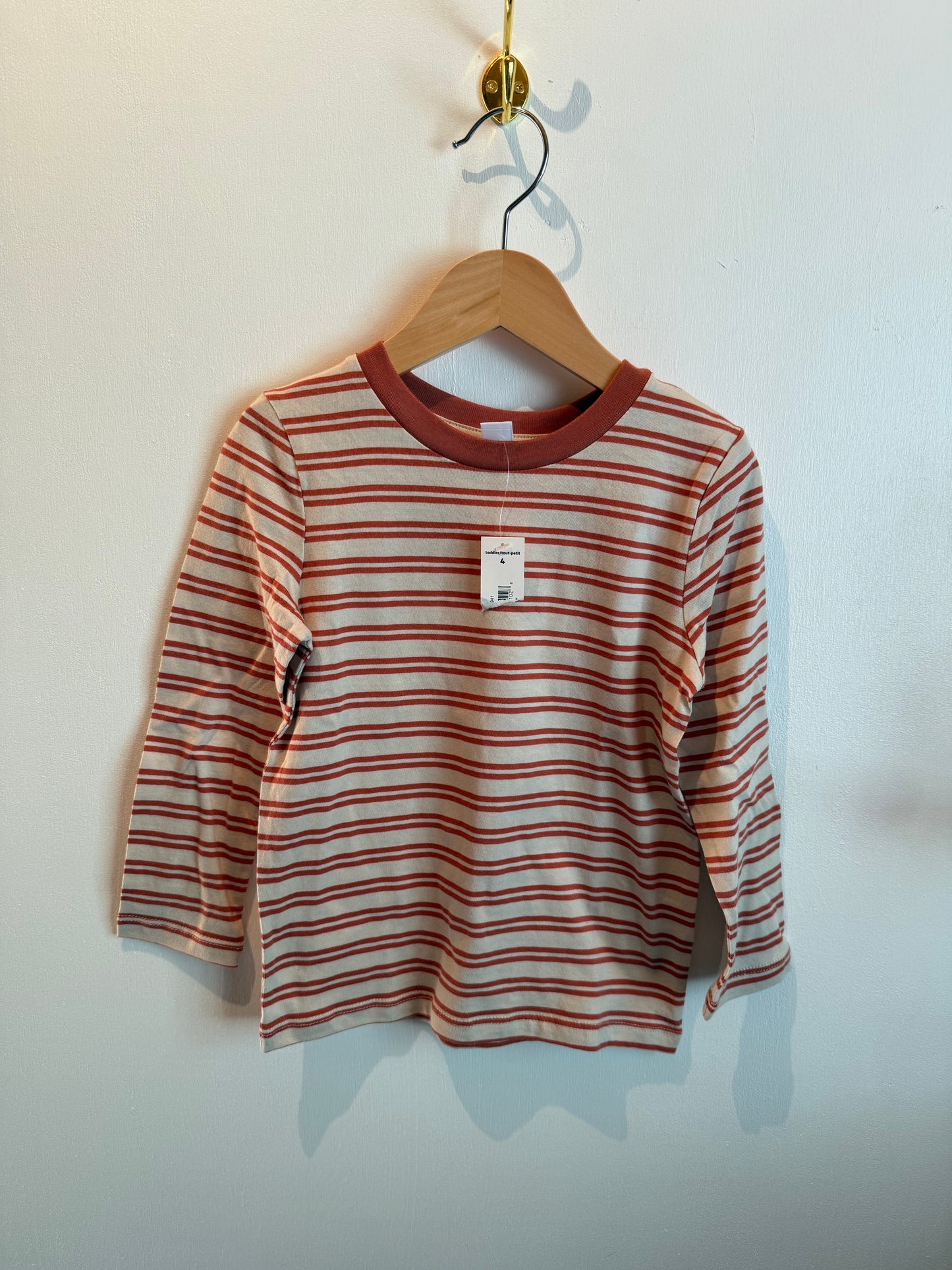JOE FRESH NEW ORANGE STRIPPED SHIRT 4T