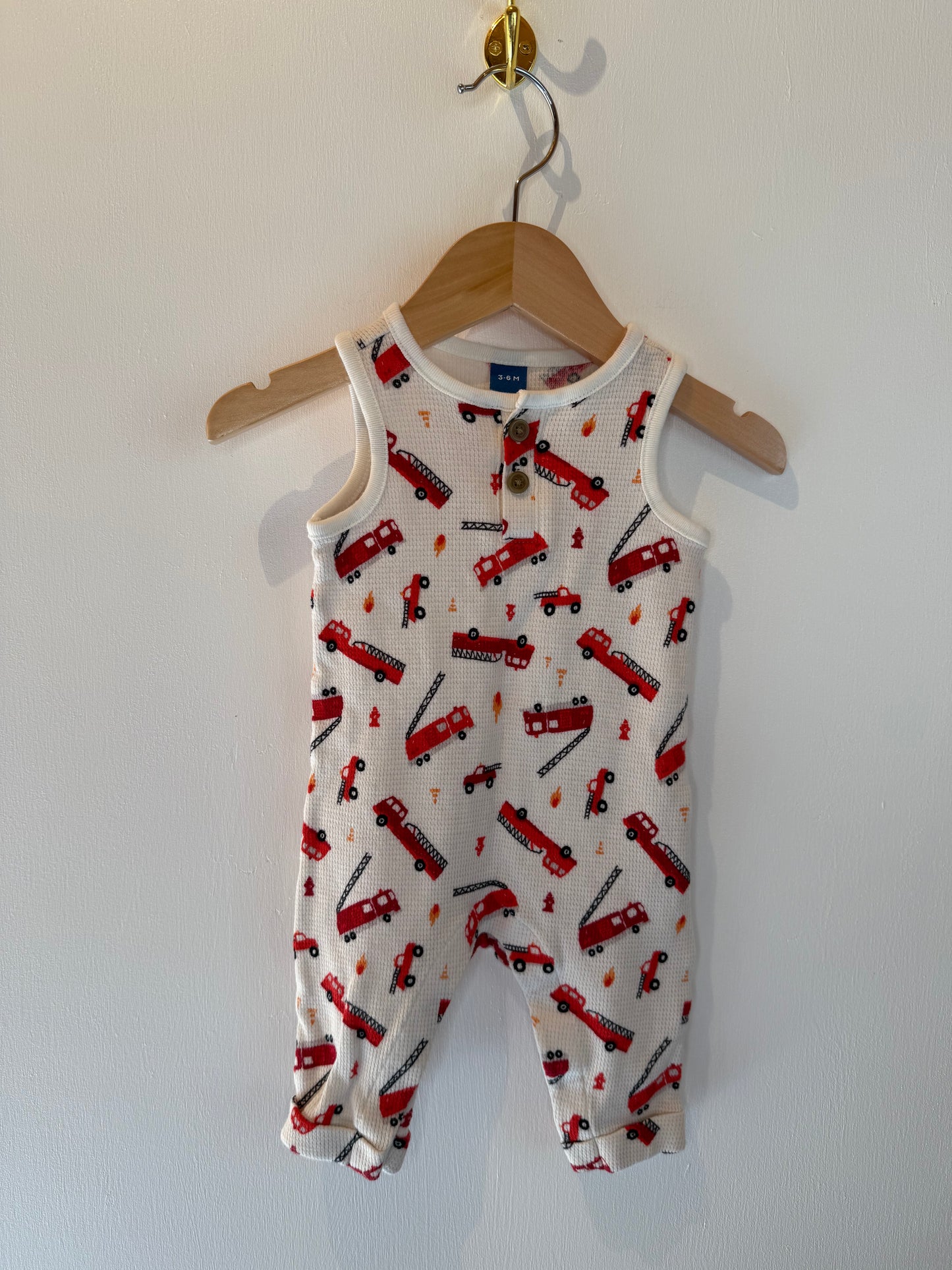 OLD NAVY FIRE TRUCK ROMPER 3-6M