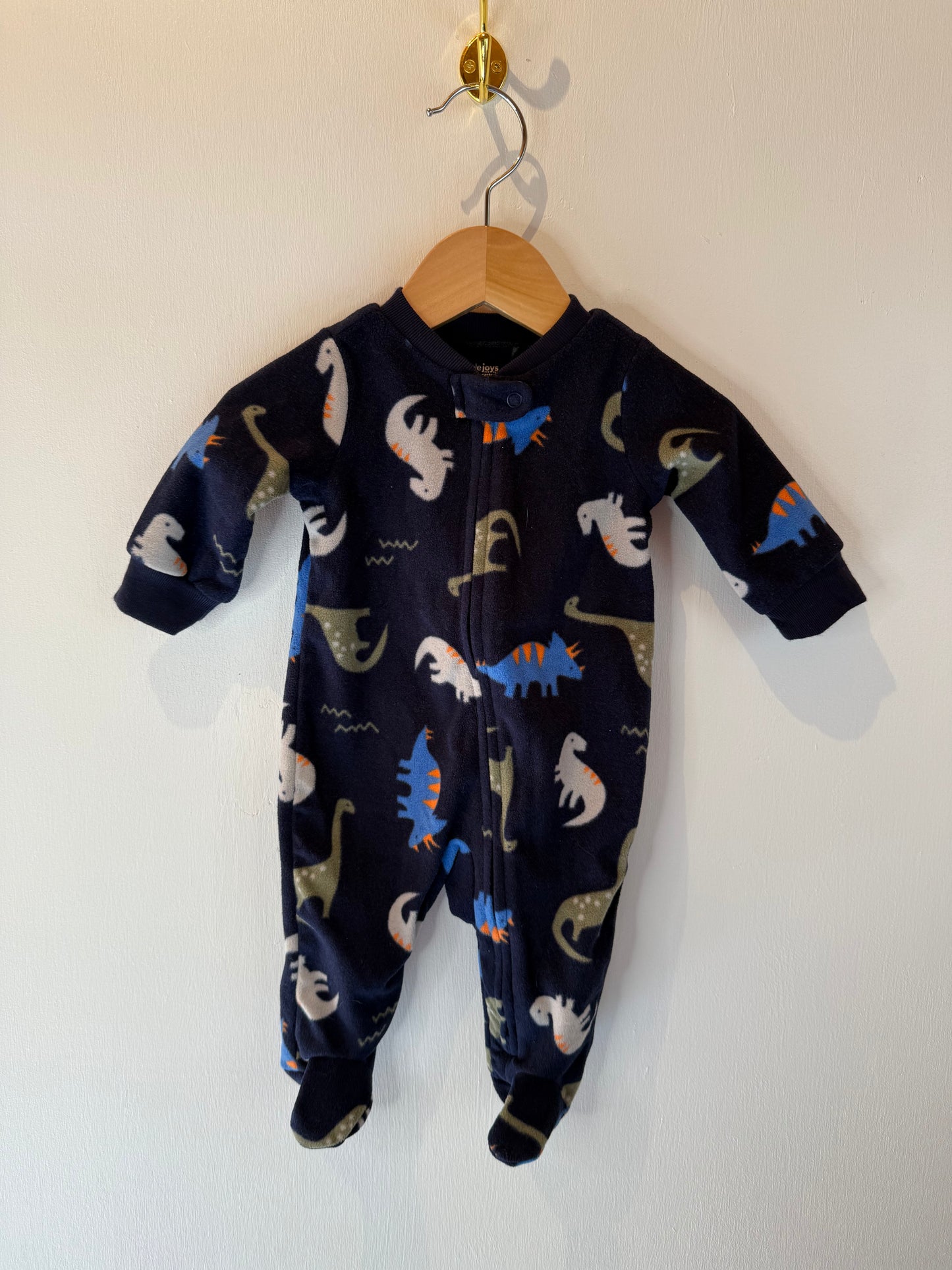 SIMPLE JOYS BLUE FLEECE DINO SLEEPER 0-3M
