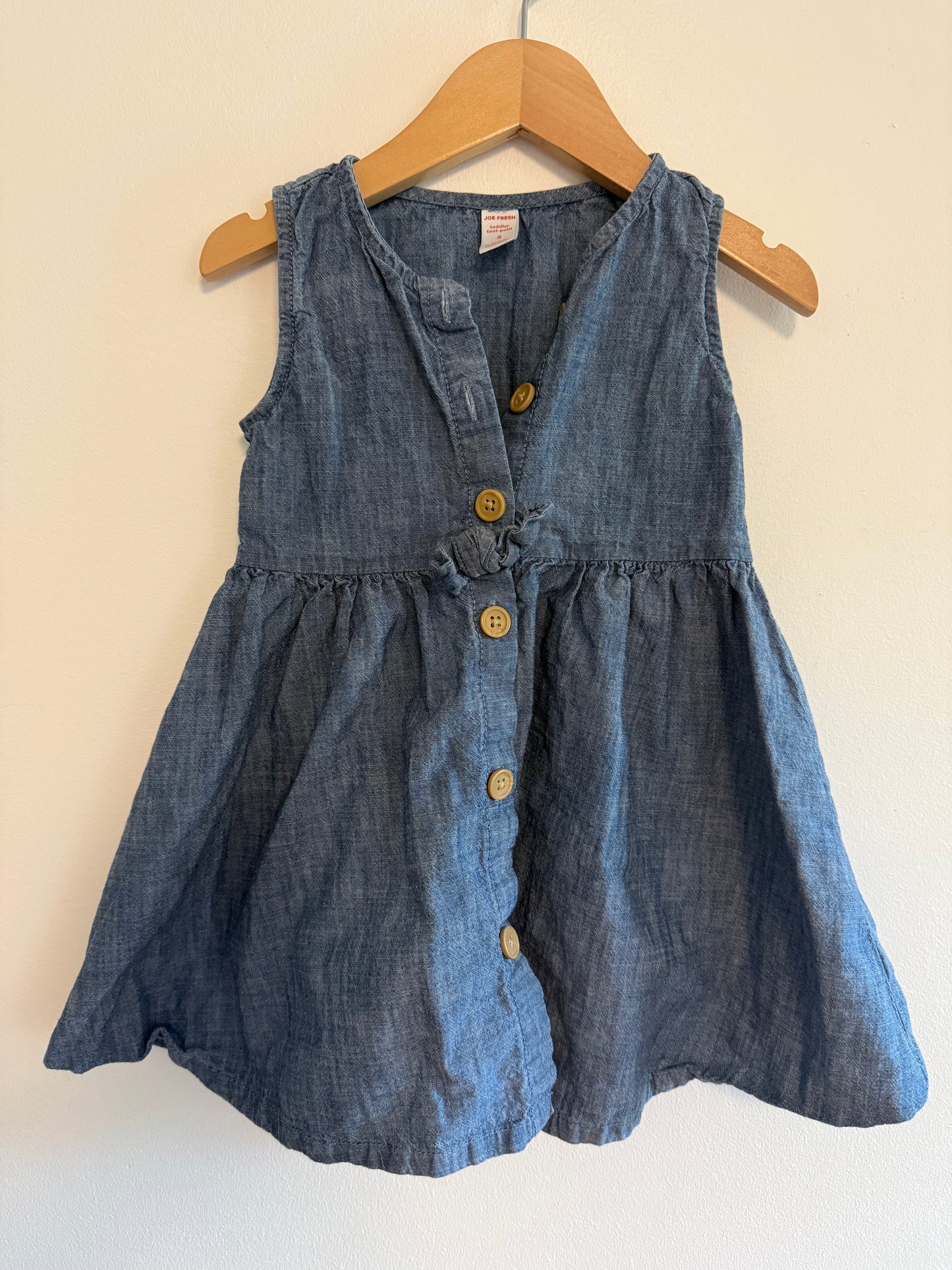 JOE FRESH DENIM BOW DRESS SIZE 3T