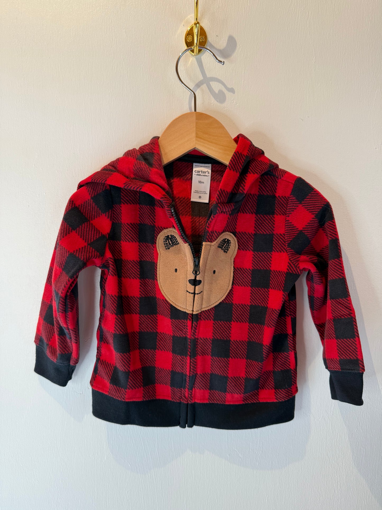 CARTERS PLAID BEAR SWEATER 18M