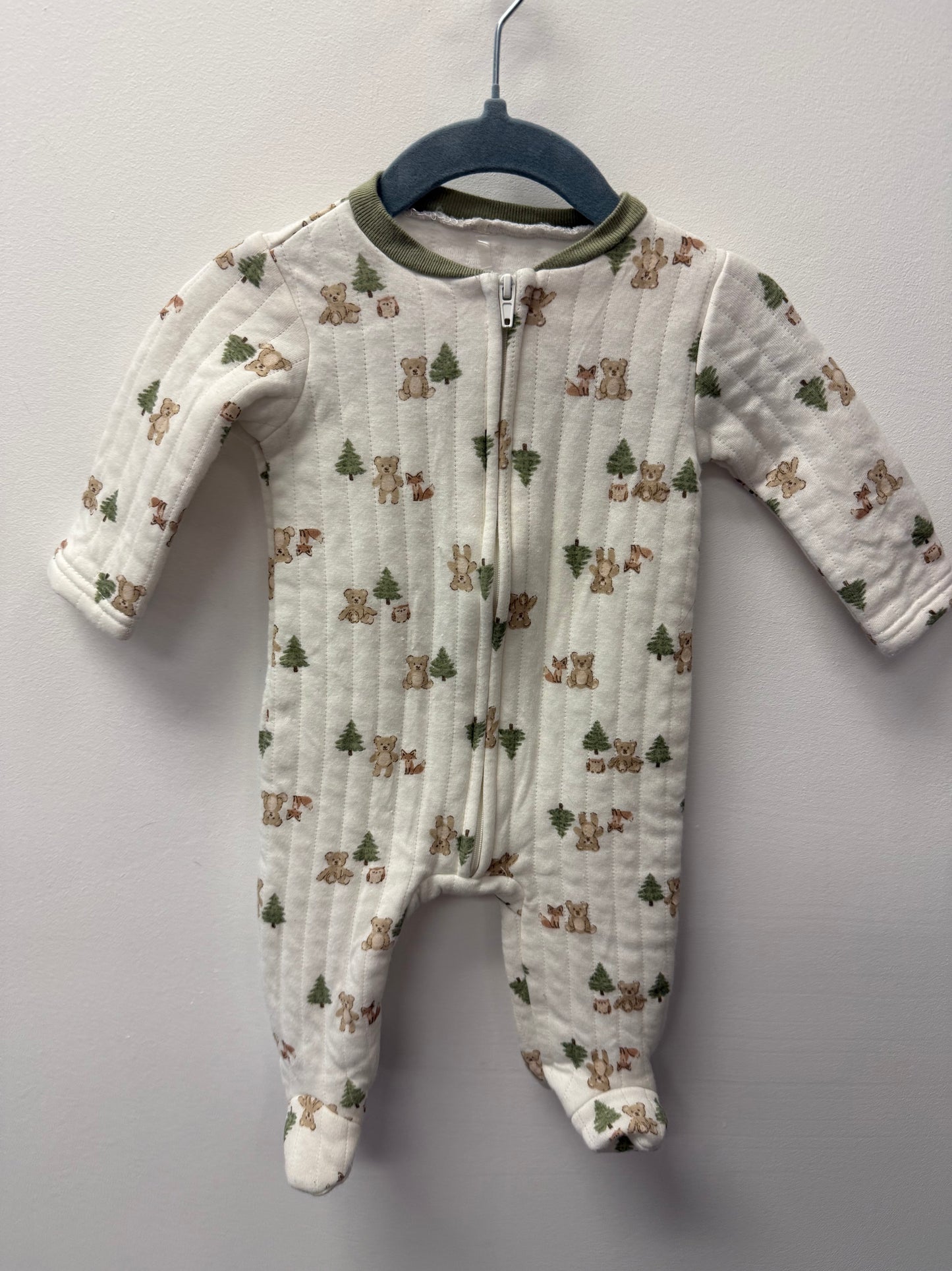 CHICKPEA QUILTED BEAR SLEEPER SIZE 0-3M