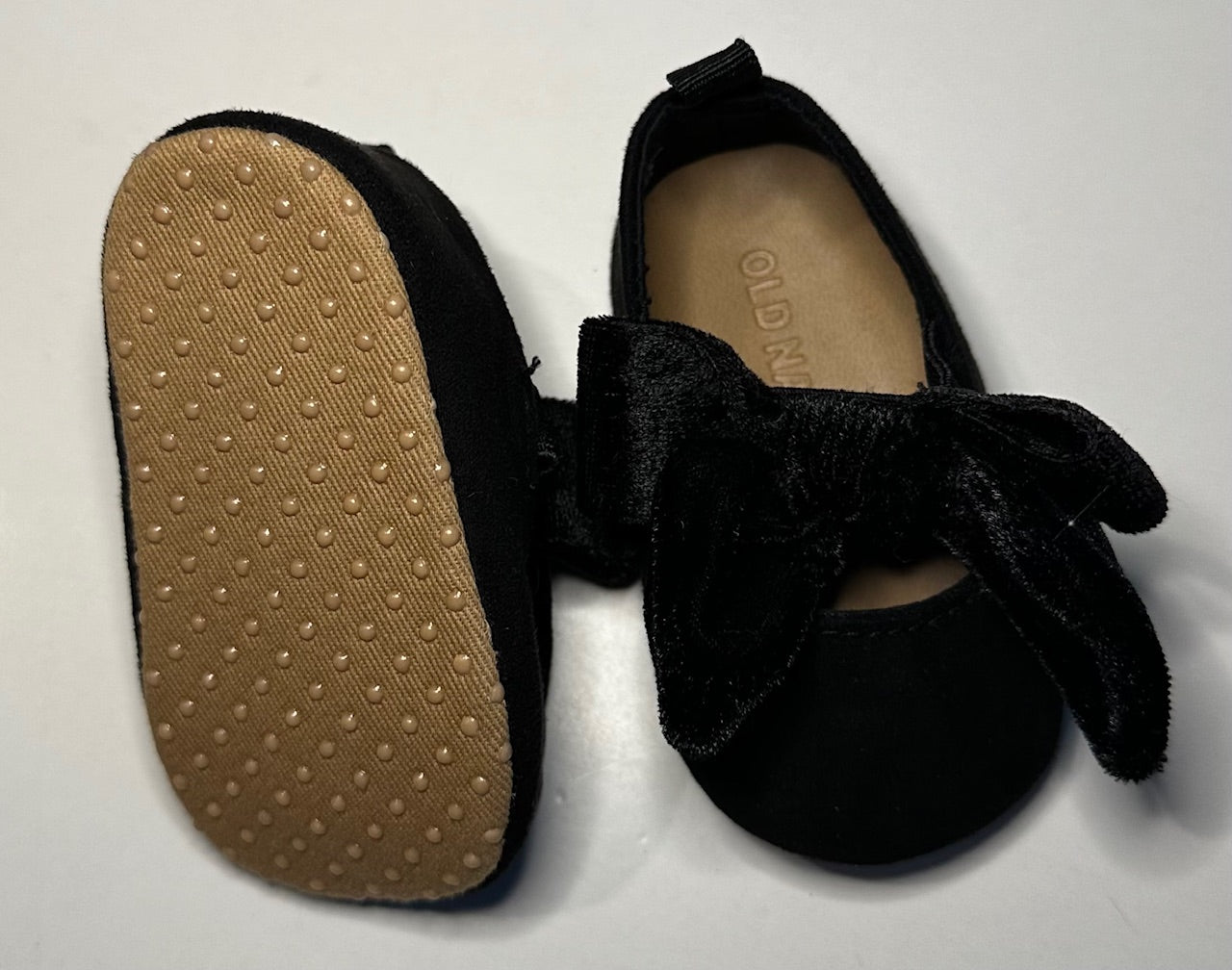 Old Navy, Black Velvet Shoes - 0-3 Months