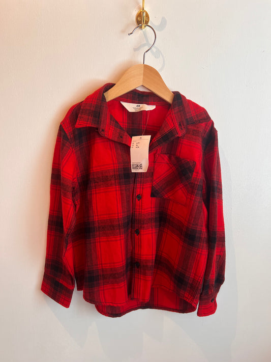 NEW H&M RED PLAID 6-7 YEARS