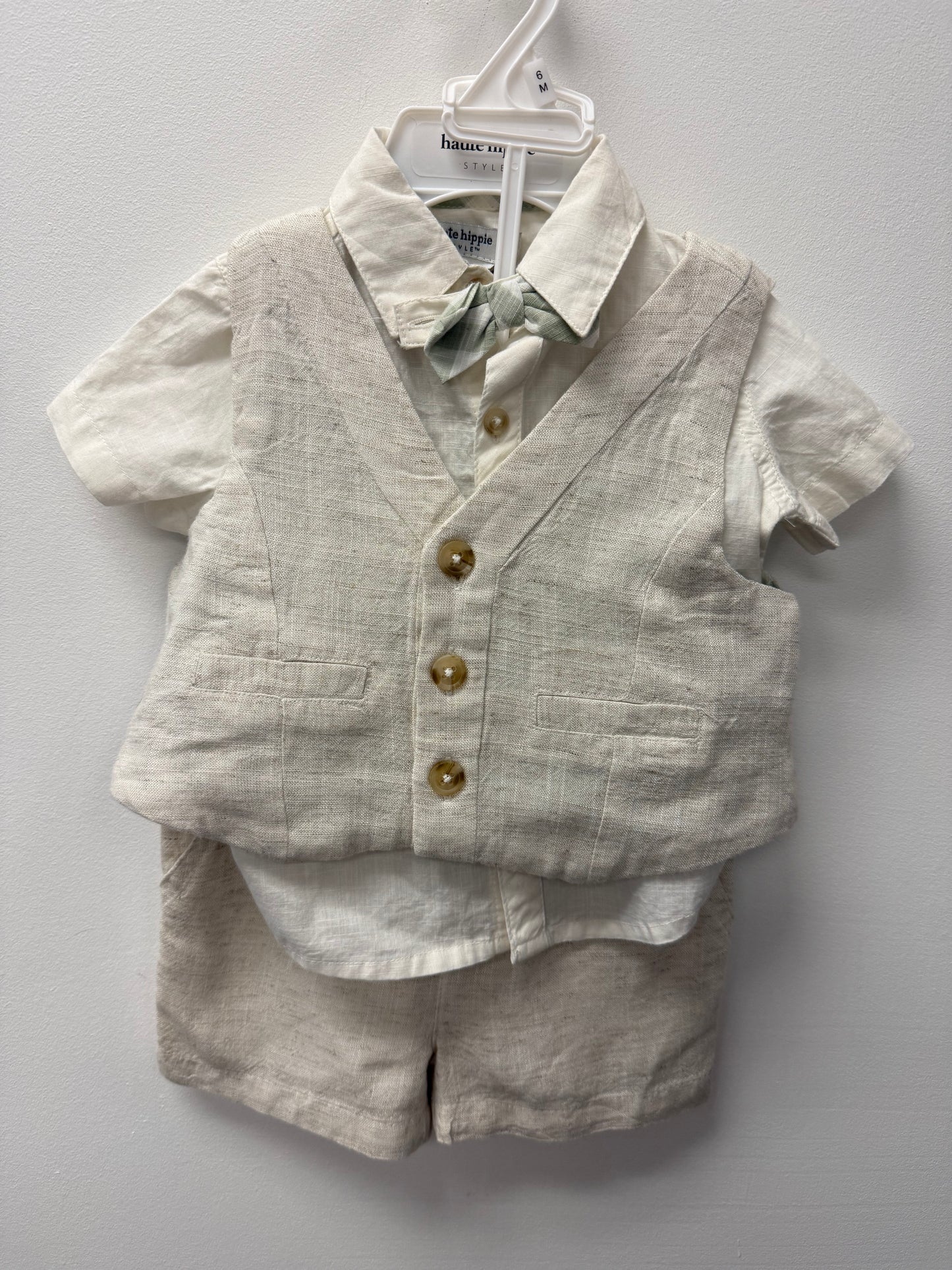 NEW HAUTIE HIPPIE 4 PIECE SUIT SHORT SET 3-6M
