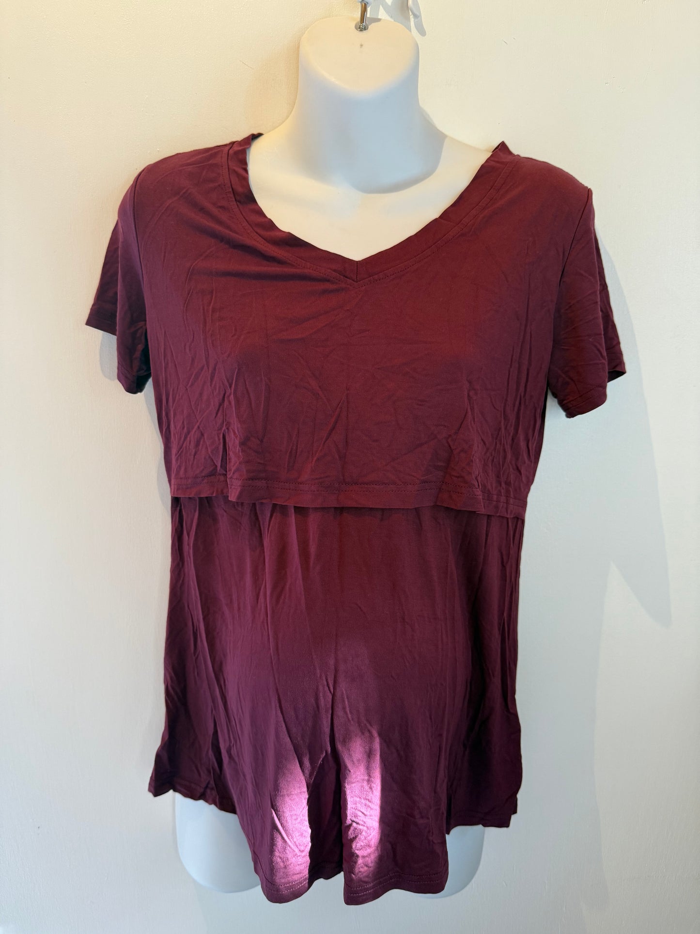 Amazon Maternity Burgundy nursing shirt size medium