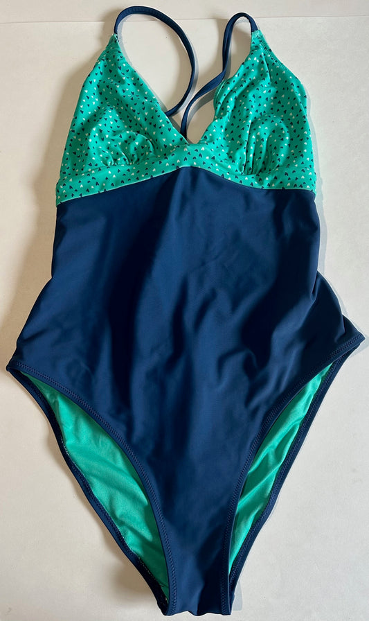 *Adult* Unknown Brand, Blue and Teal One-Piece Bathing Suit - Size Large