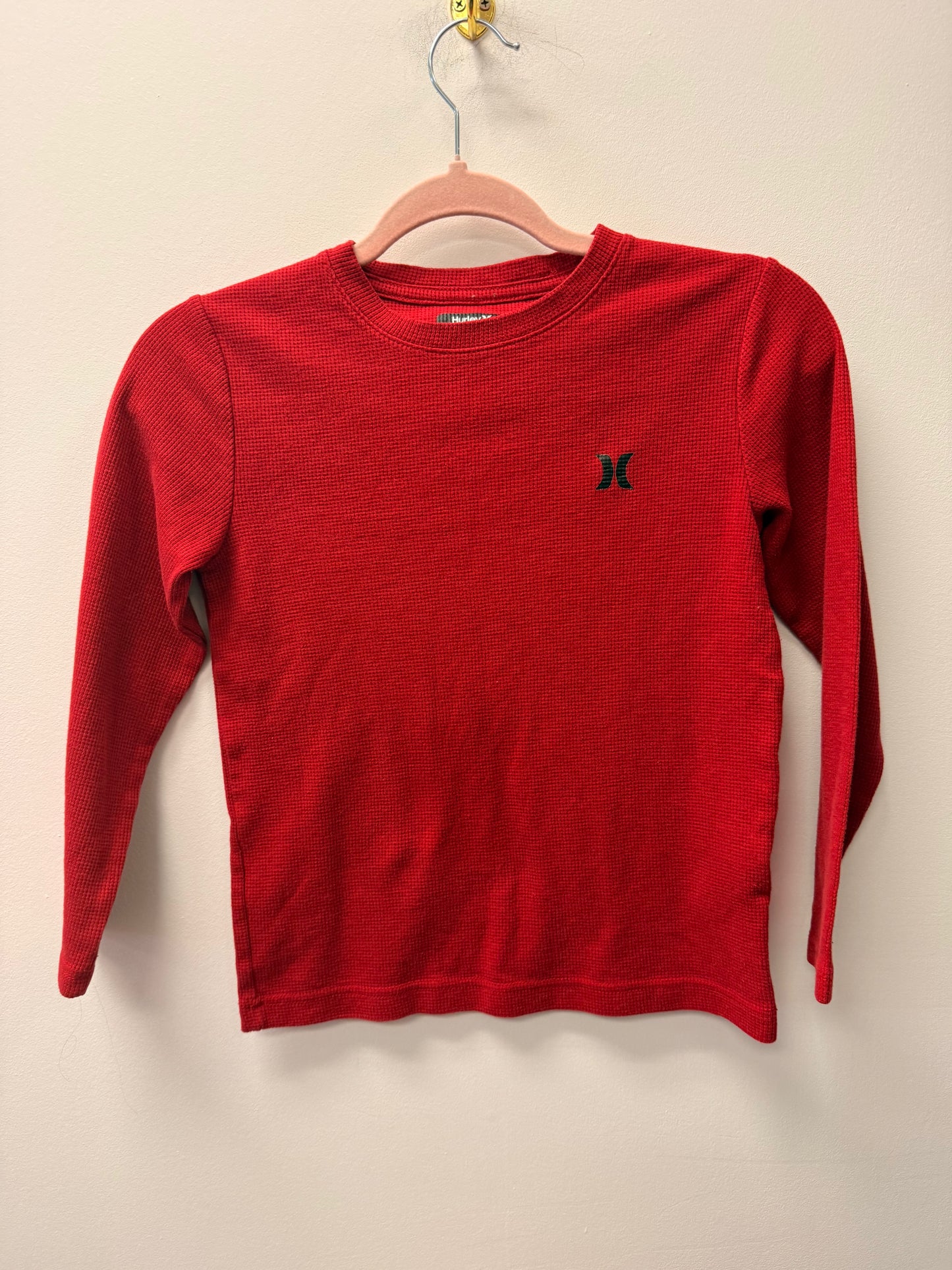 HURLEY WAFFLE KNIT RED SHIRT SIZE 7