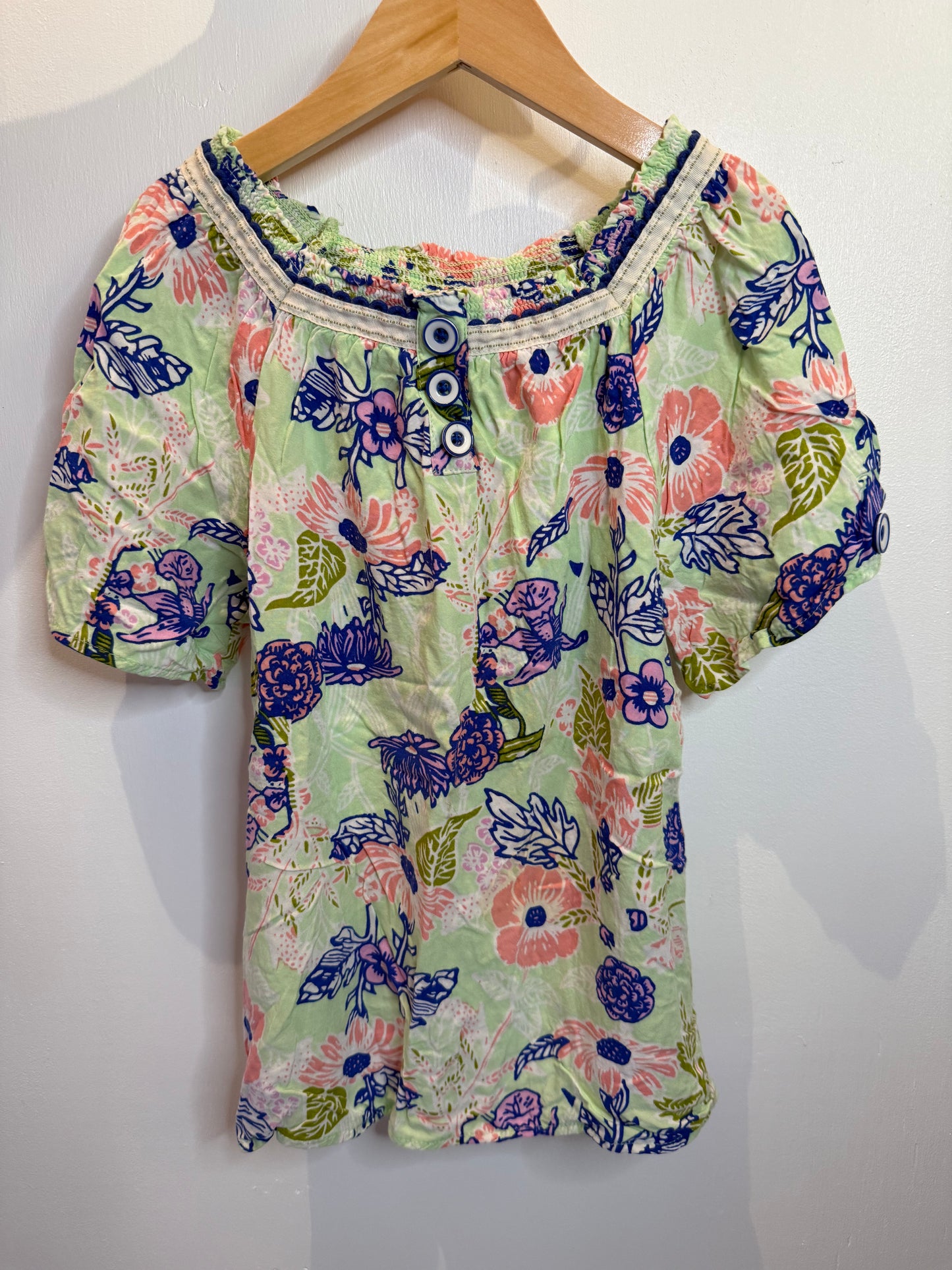 Matilda Jane green floral shirt size 10