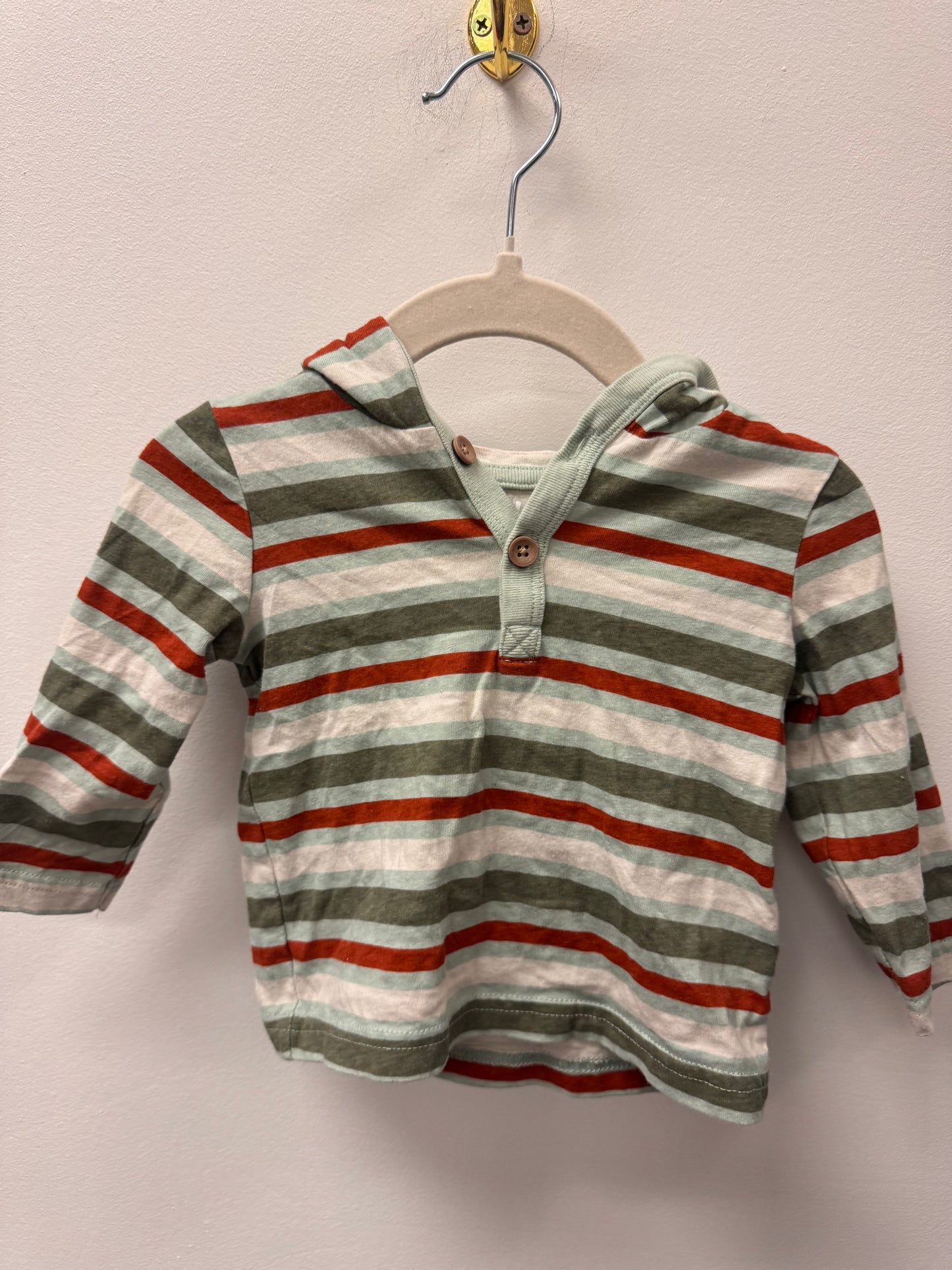 CARTERS HOODED SHIRT SIZE 3-6M
